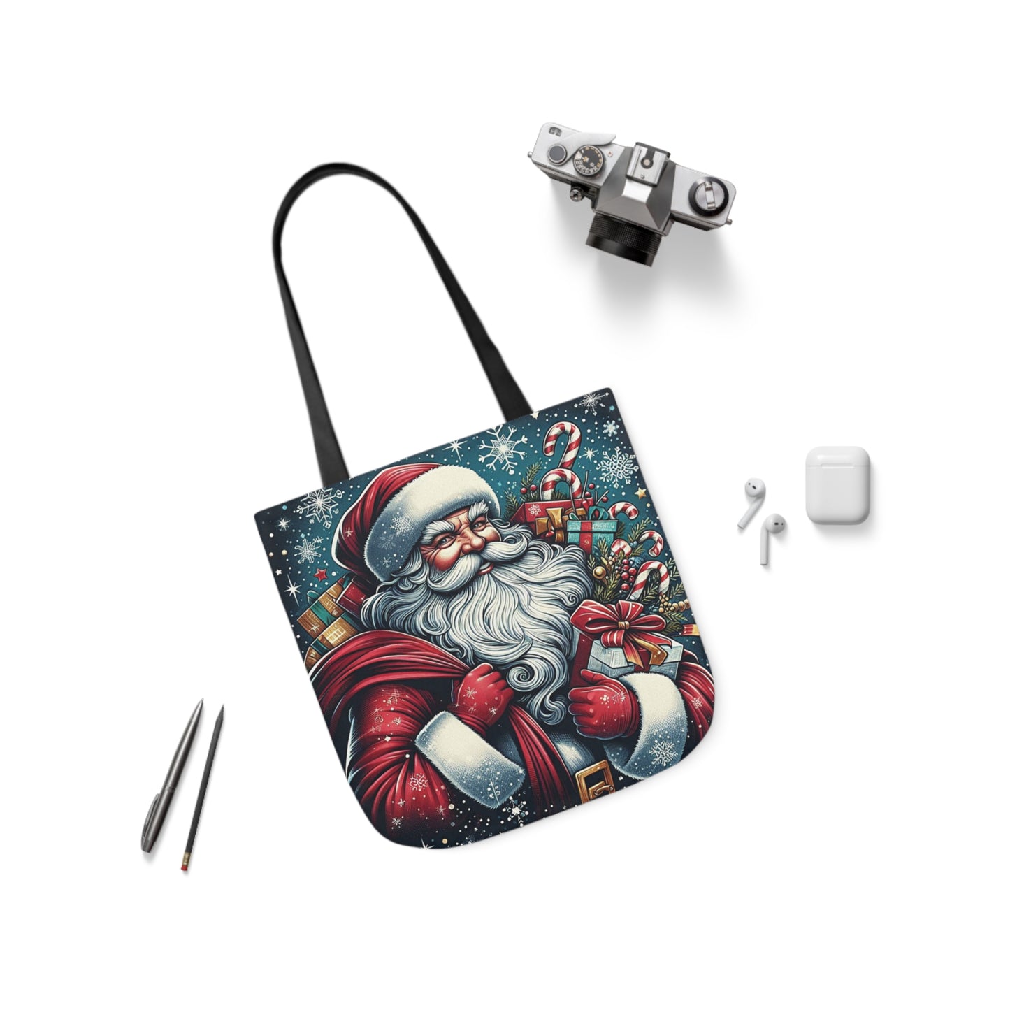 Gifting Santa Claus Night Before Christmas Shoulder Tote Bag