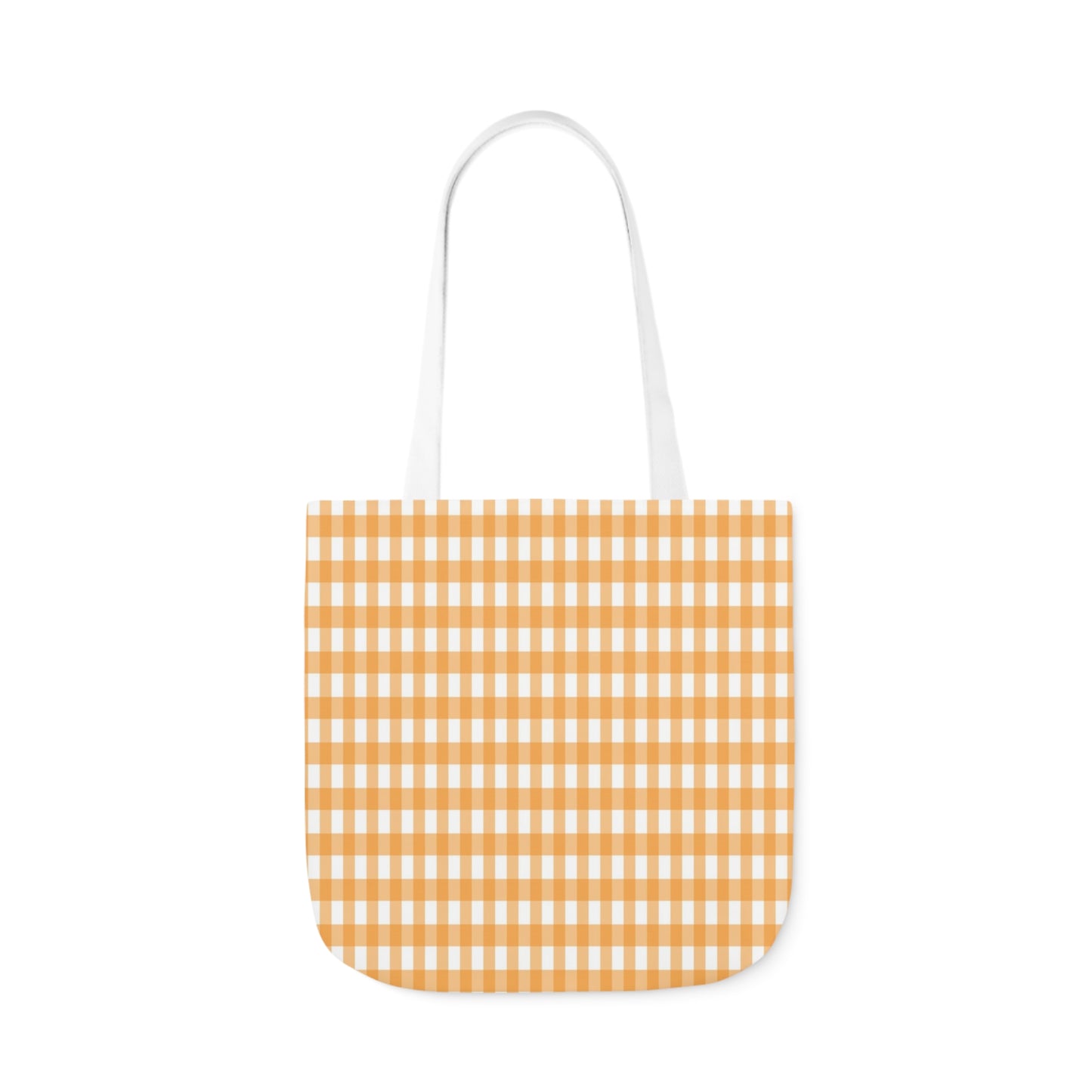 Tangerine Orange Check Pattern Shoulder Tote Bag