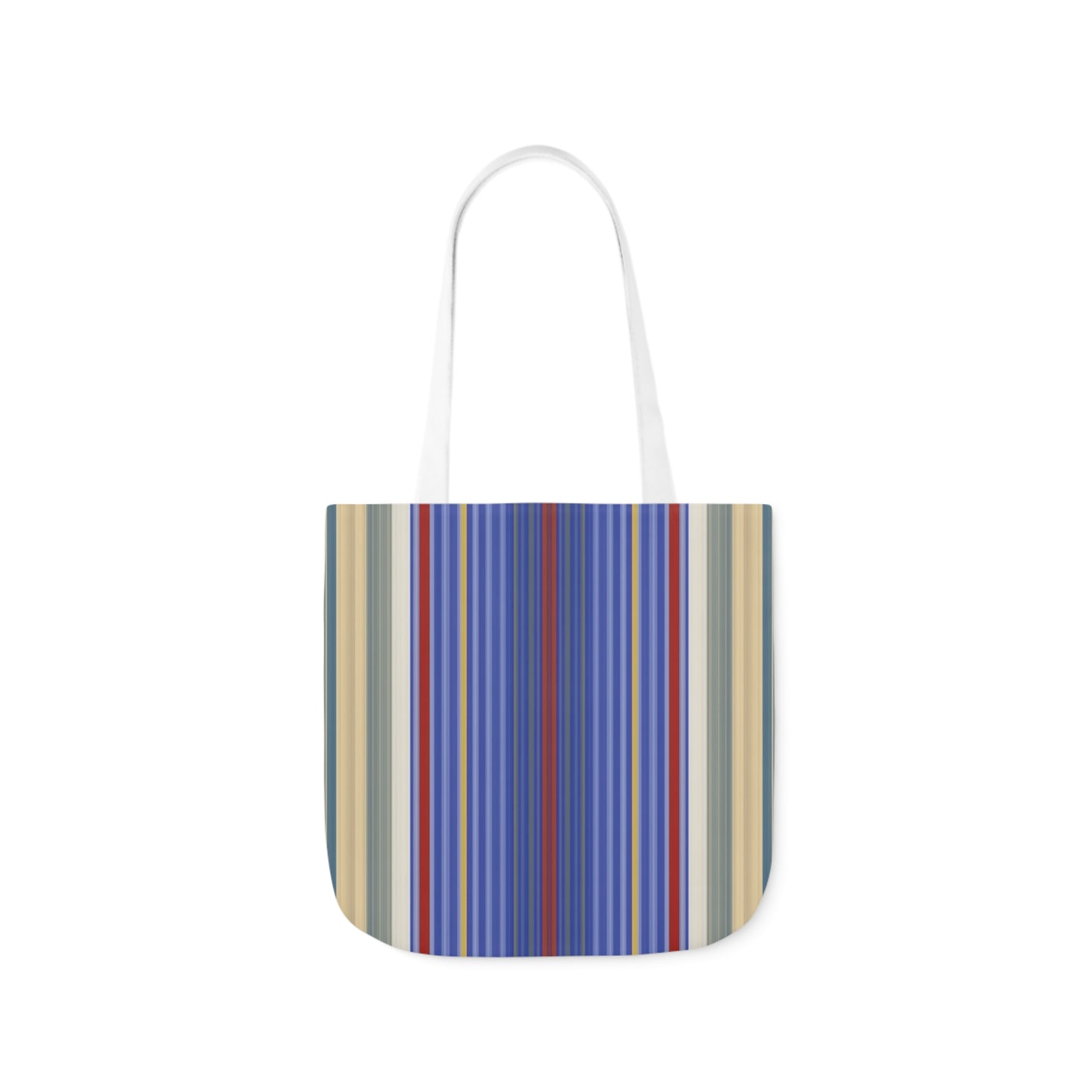 Royal Blue And Scarlet Red Stripes Pattern Shoulder Tote Bag