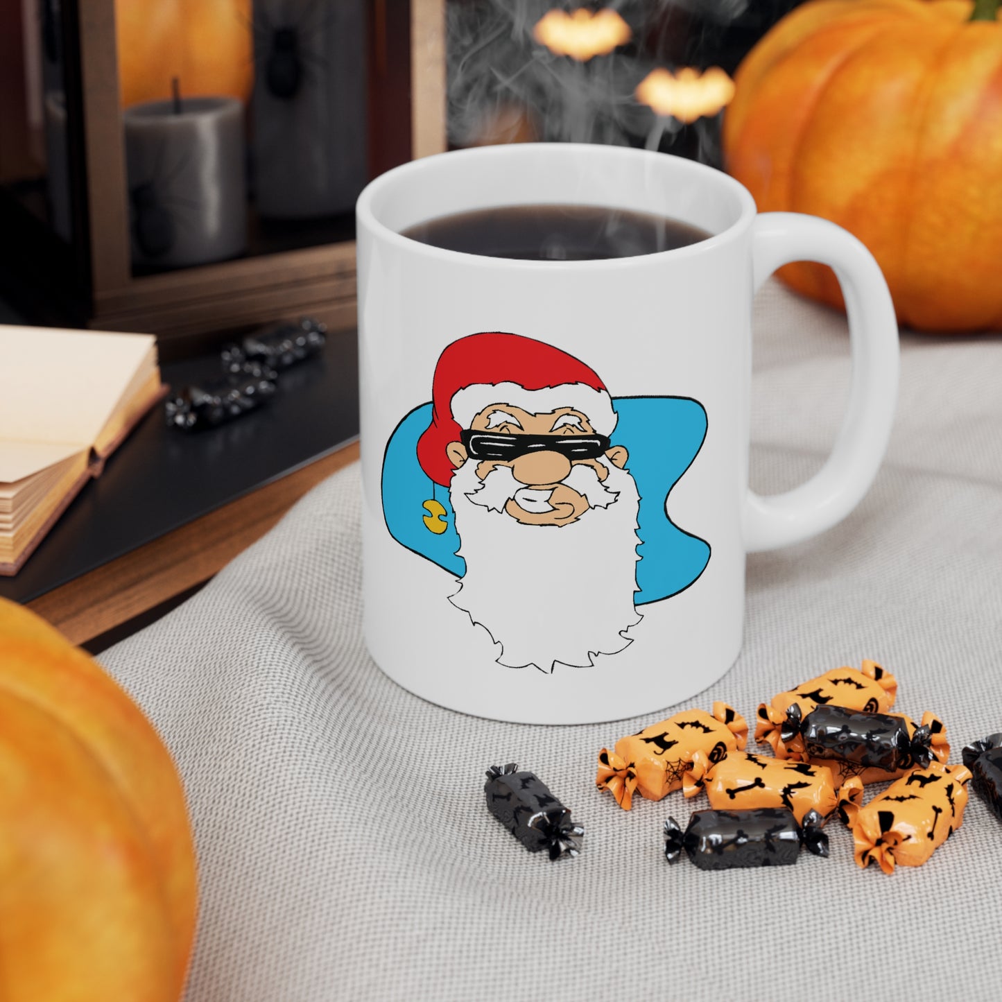 Cool Christmas Santa Claus In Sunglasses Coffee Mug