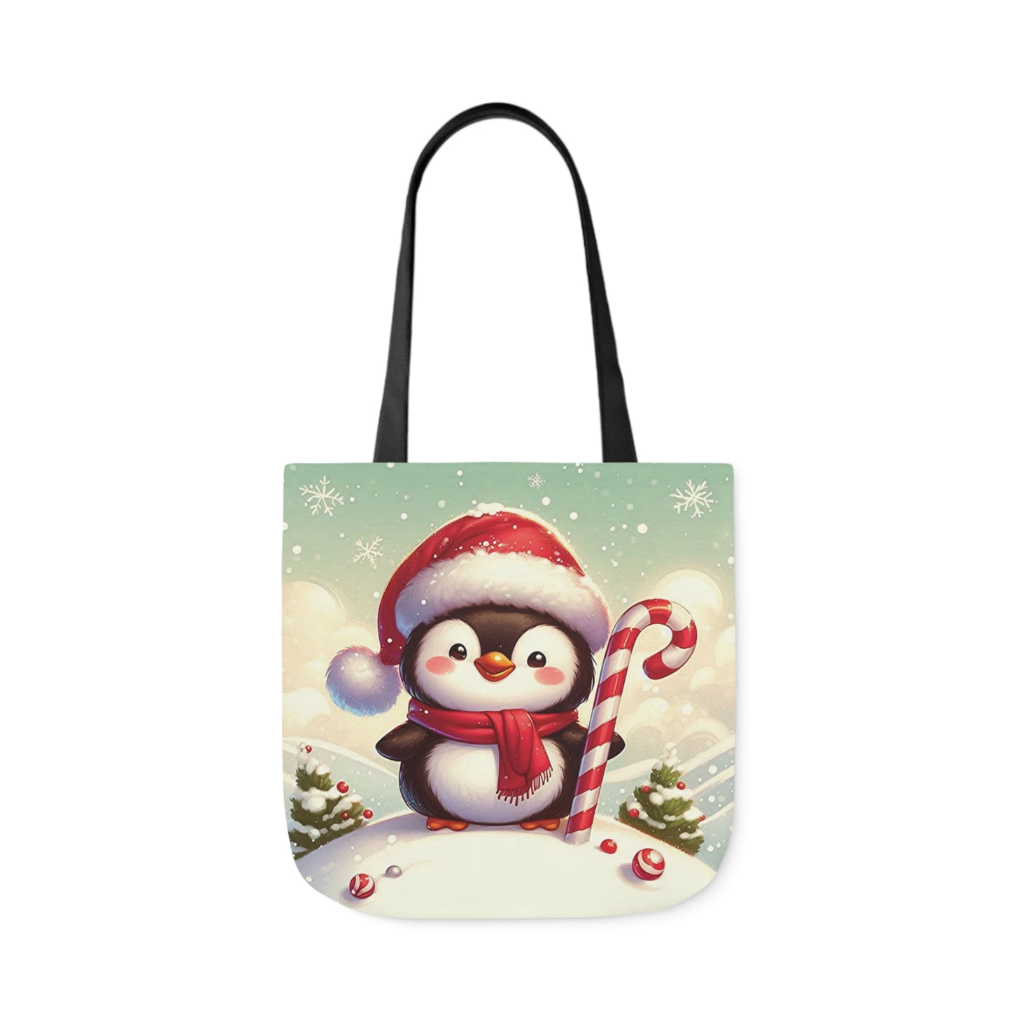 Cute Christmas Santa Penguin Shoulder Tote Bag