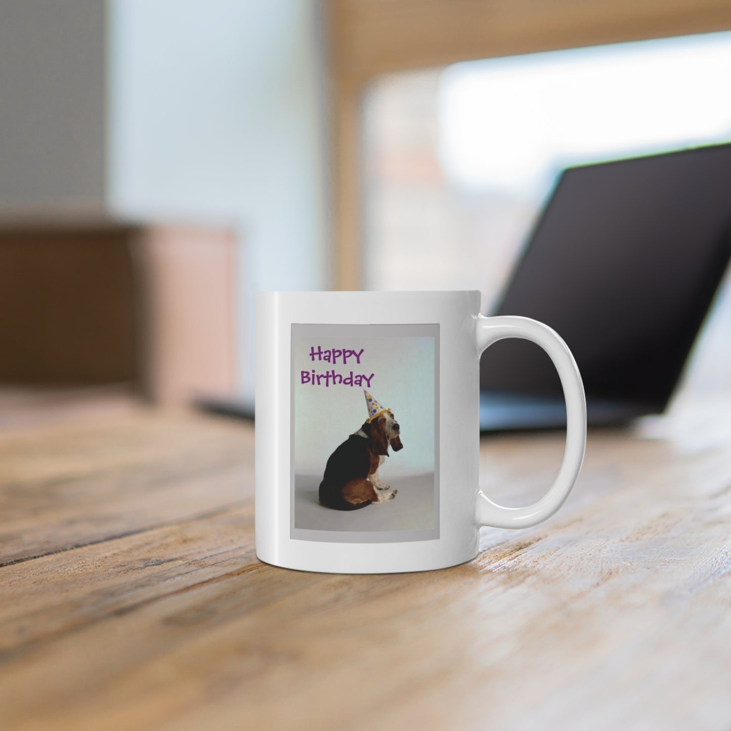 Happy Birthday Basset Dog Coffee Mug