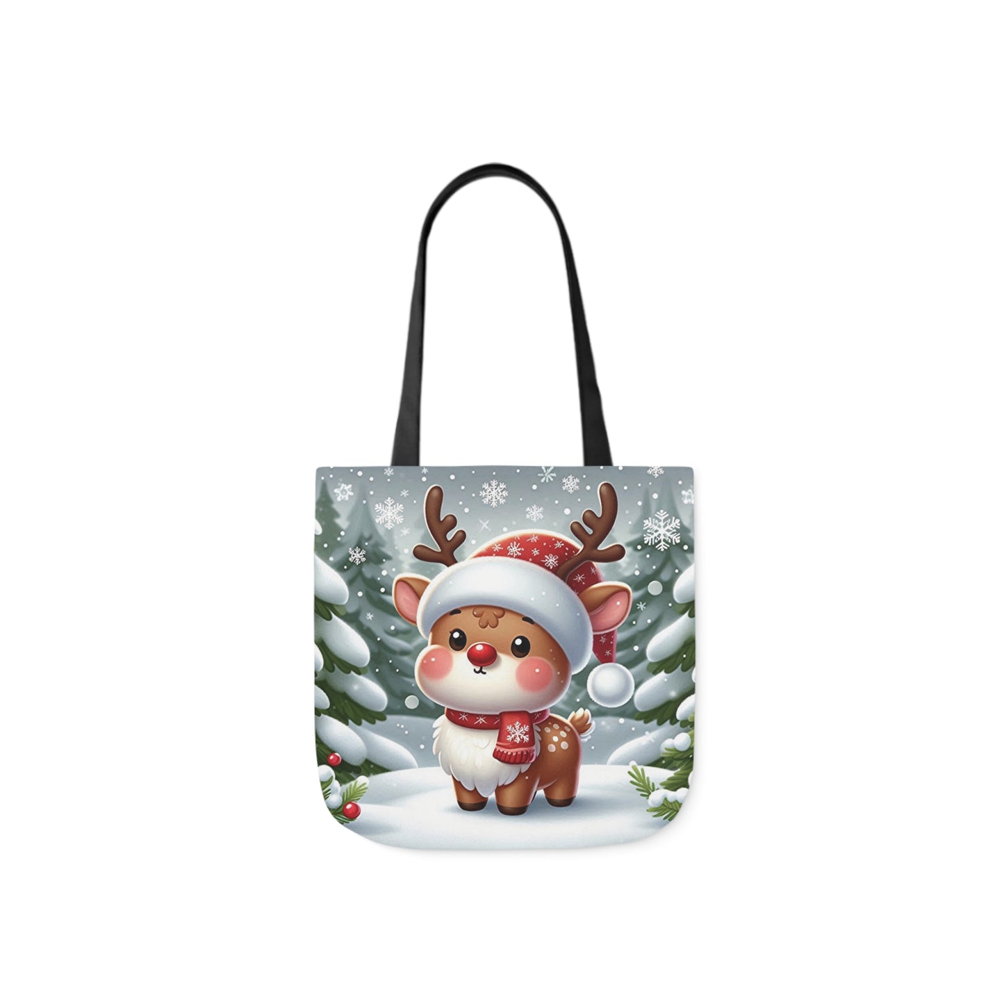 Cute Christmas Santa Reindeer Shoulder Tote Bag