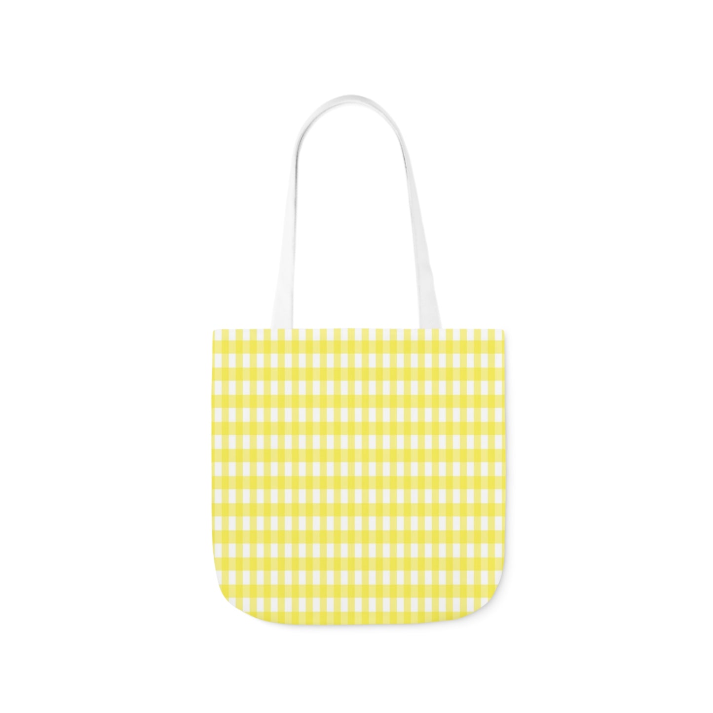 Lemon Yellow Check Pattern Shoulder Tote Bag