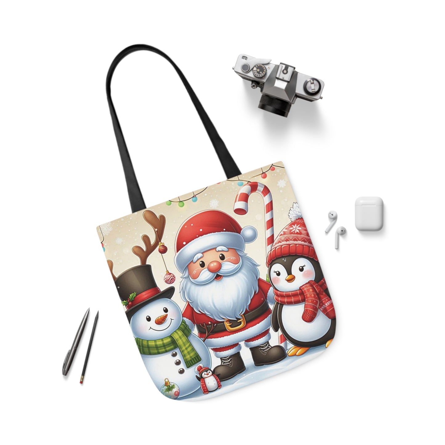 Christmas Santa And Friends Shoulder Tote Bag