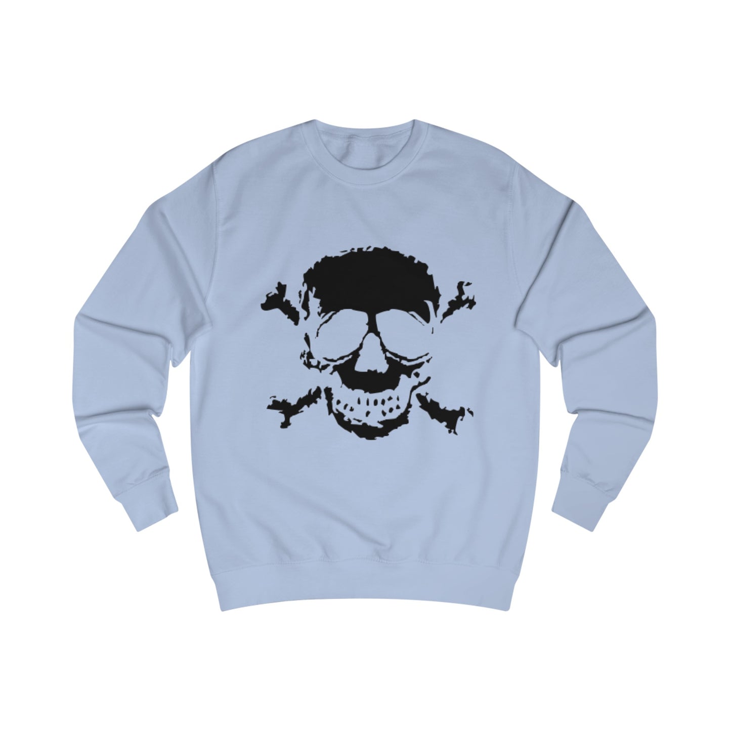 Black Skull and Crossbones Distressed Sweatshirt