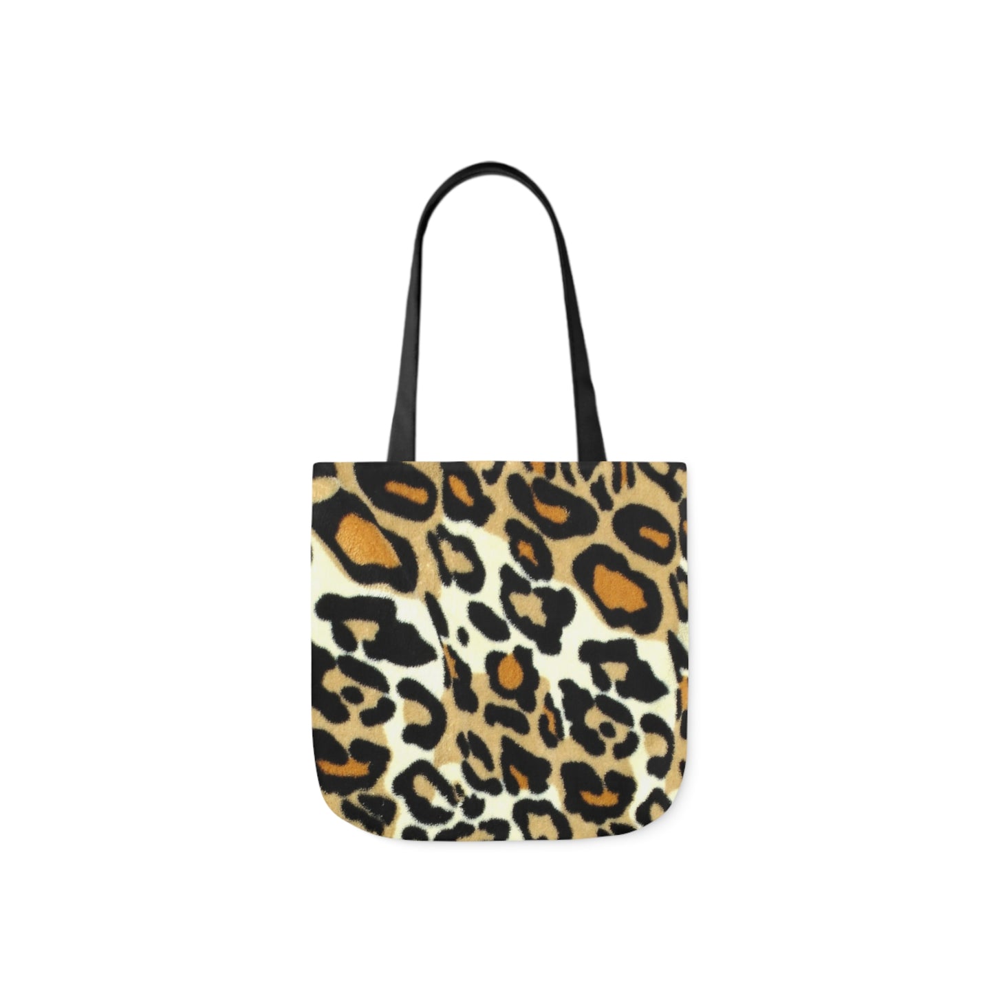 A canvas shoulder tote bag with a design of a photo of leopard animal fur pattern.