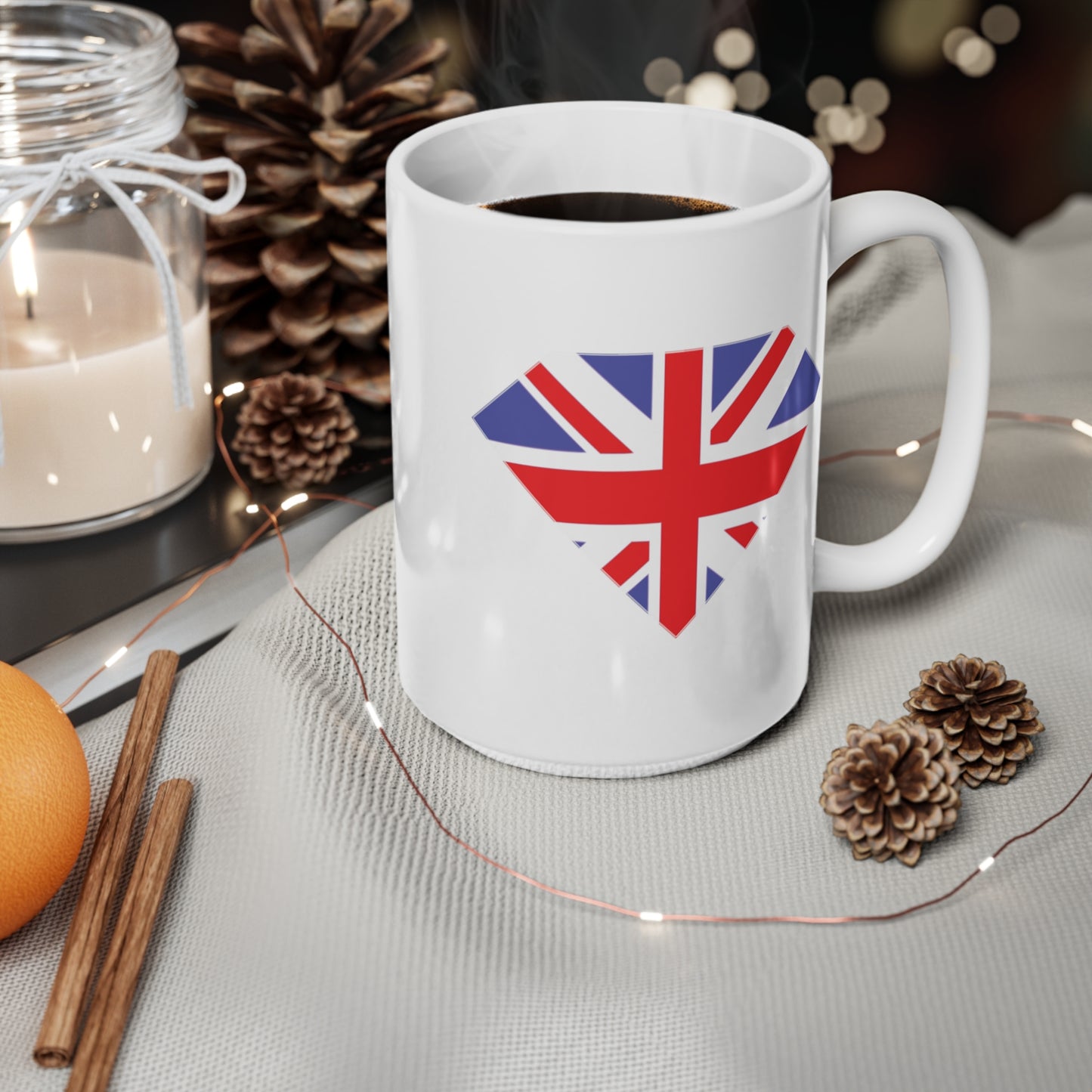 Union Jack Flag Diamond Gem Coffee Mug