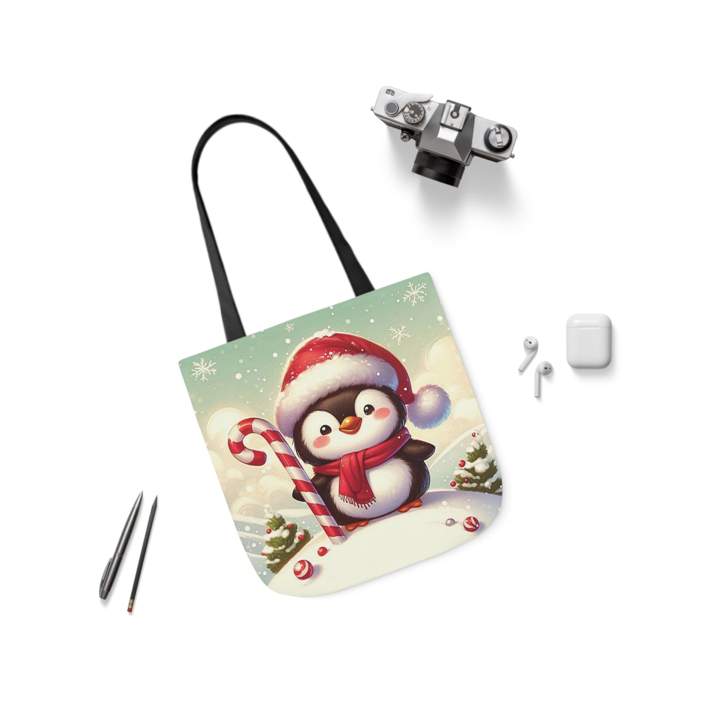 Cute Christmas Santa Penguin Shoulder Tote Bag