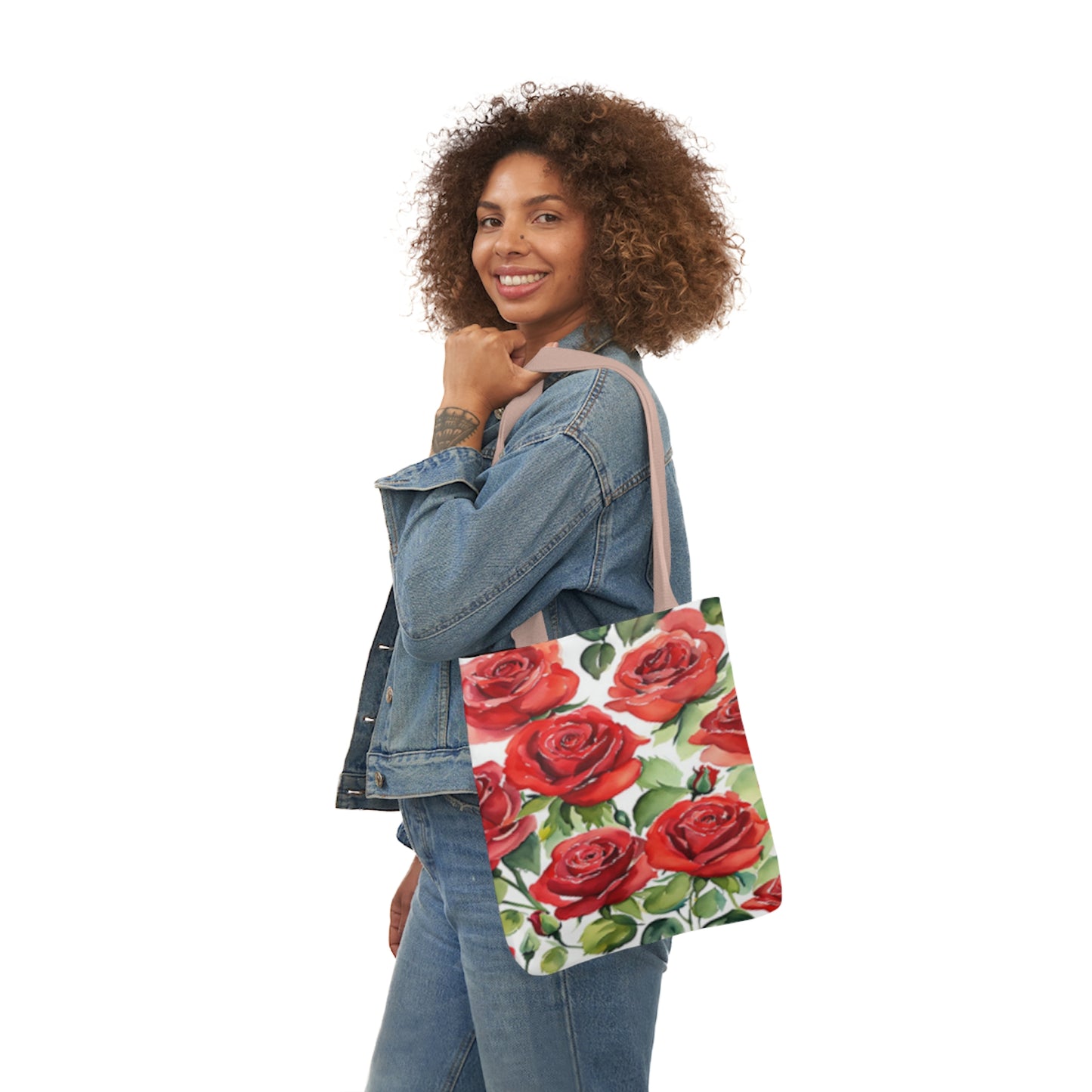 Large Red Roses Shoulder Tote Bag