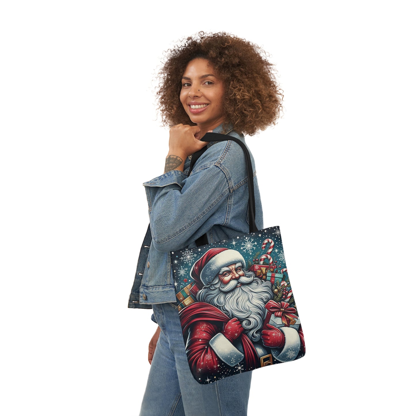 Gifting Santa Claus Night Before Christmas Shoulder Tote Bag