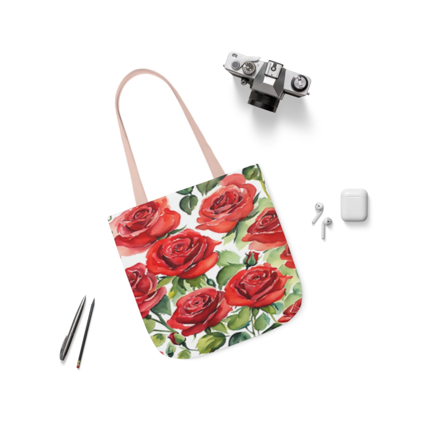 Large Red Roses Shoulder Tote Bag