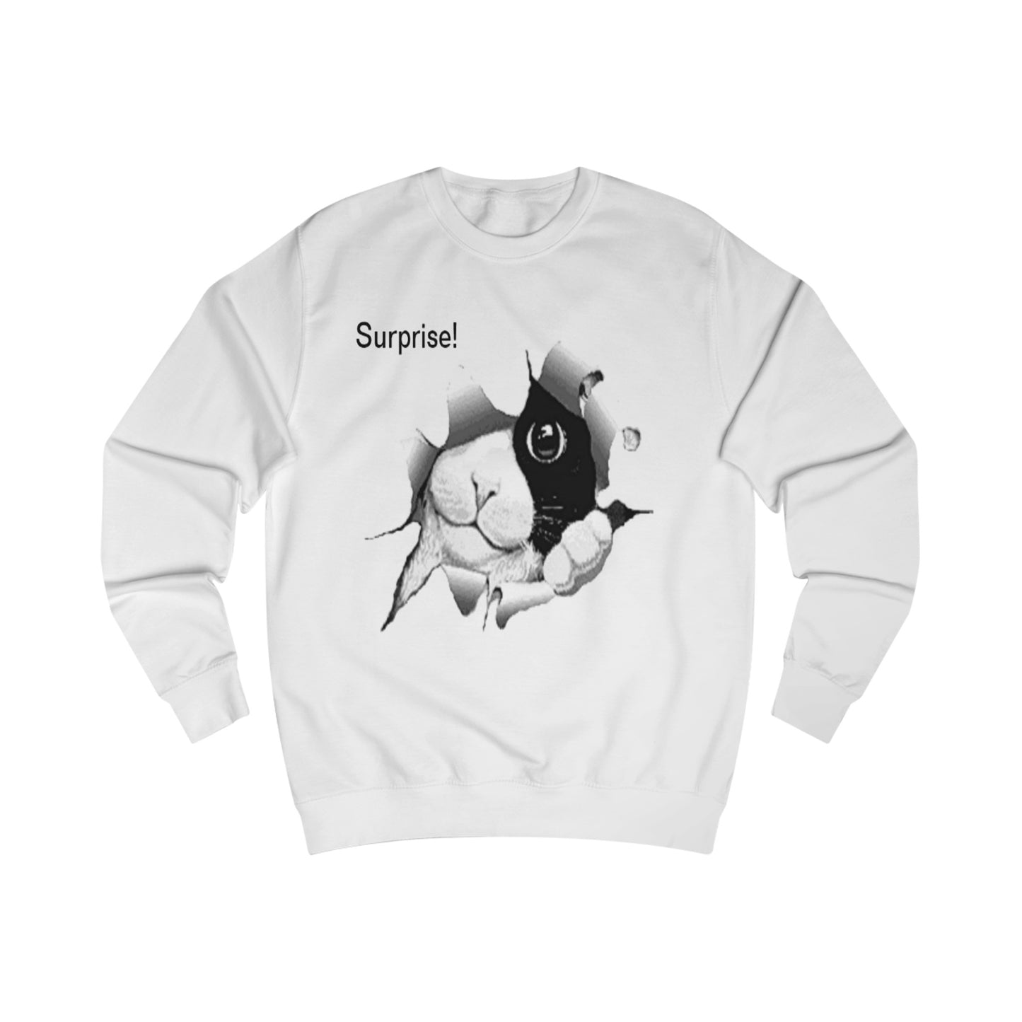 Curious Black and White Cat Surprise Sweatshirt