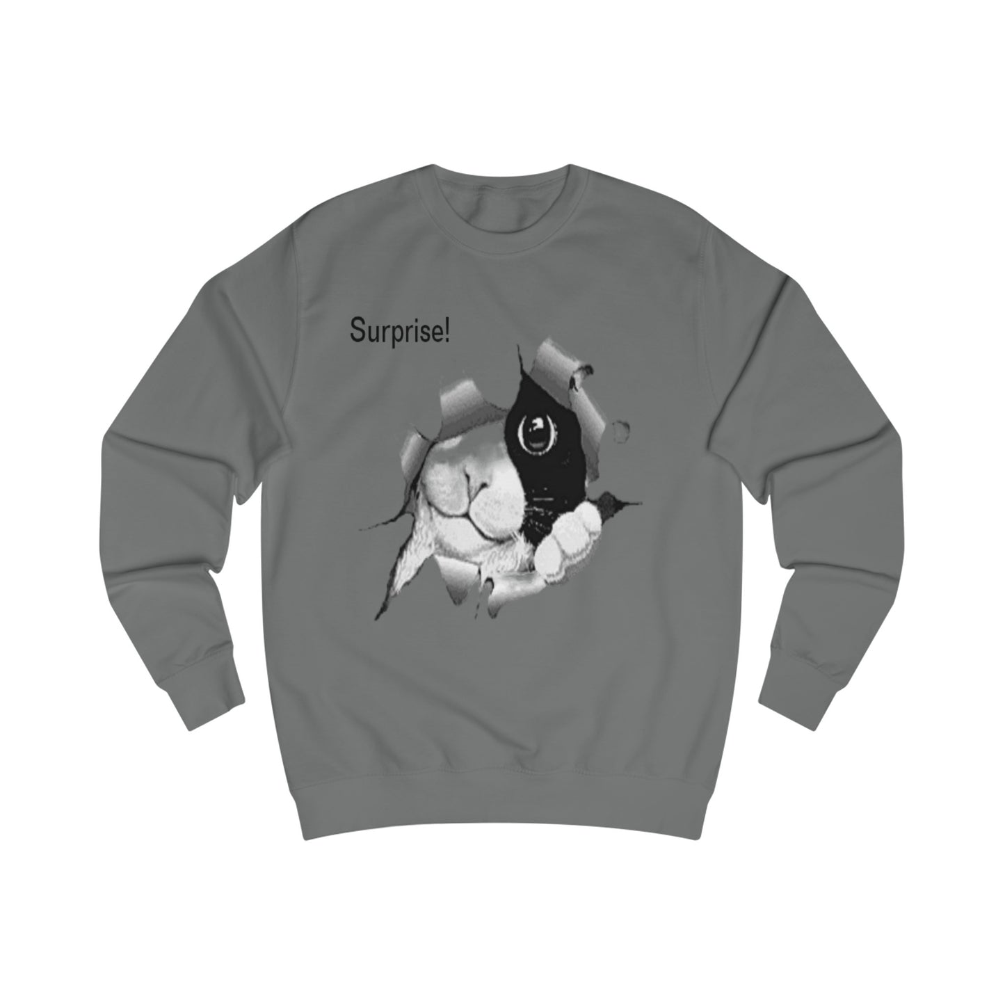 Curious Black and White Cat Surprise Sweatshirt