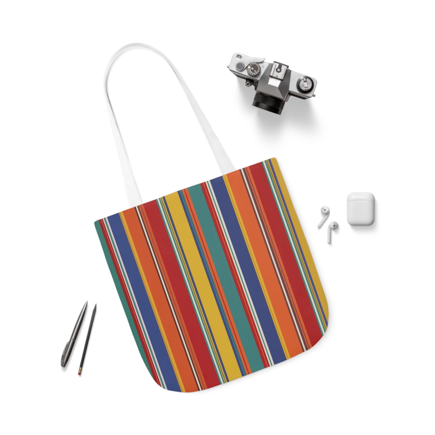 Oxford Rainbow Colourful Stripes Bold Pattern Shoulder Tote Bag