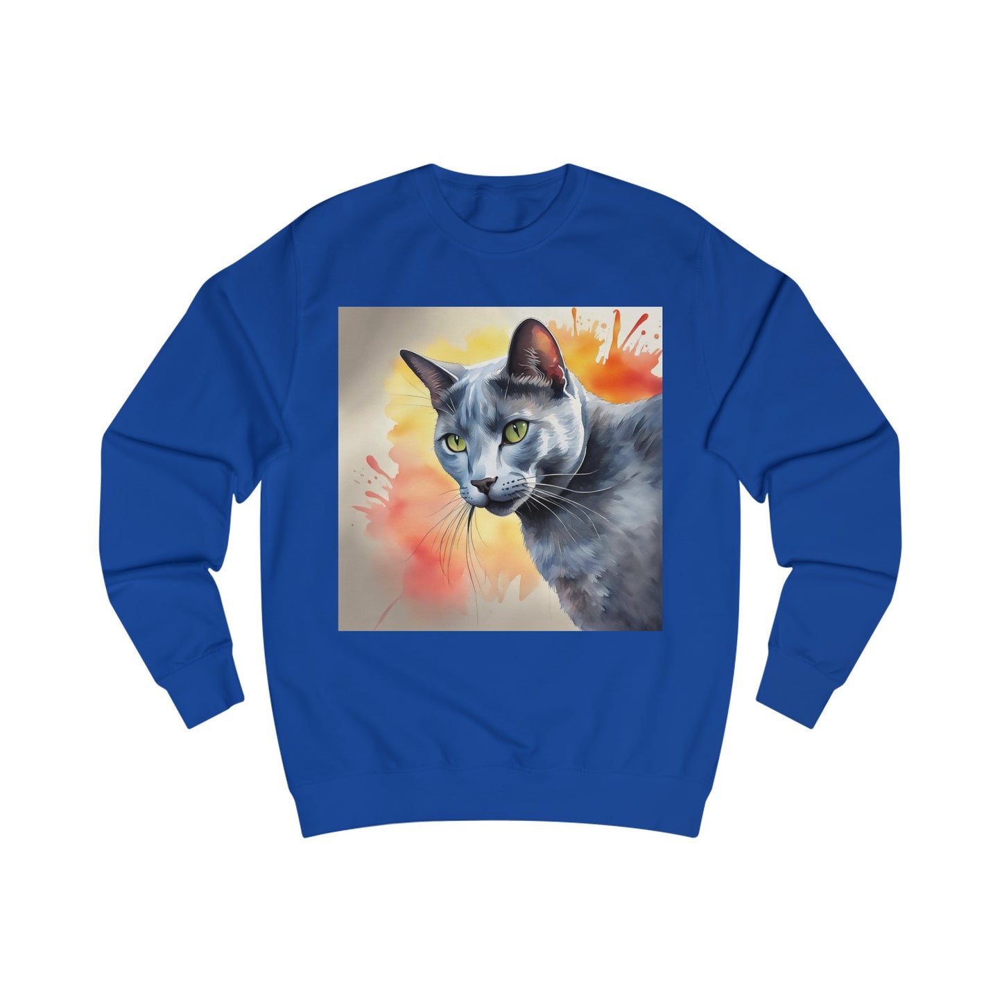 Russian Blue Cat Cute Watercolor Sweatshirt