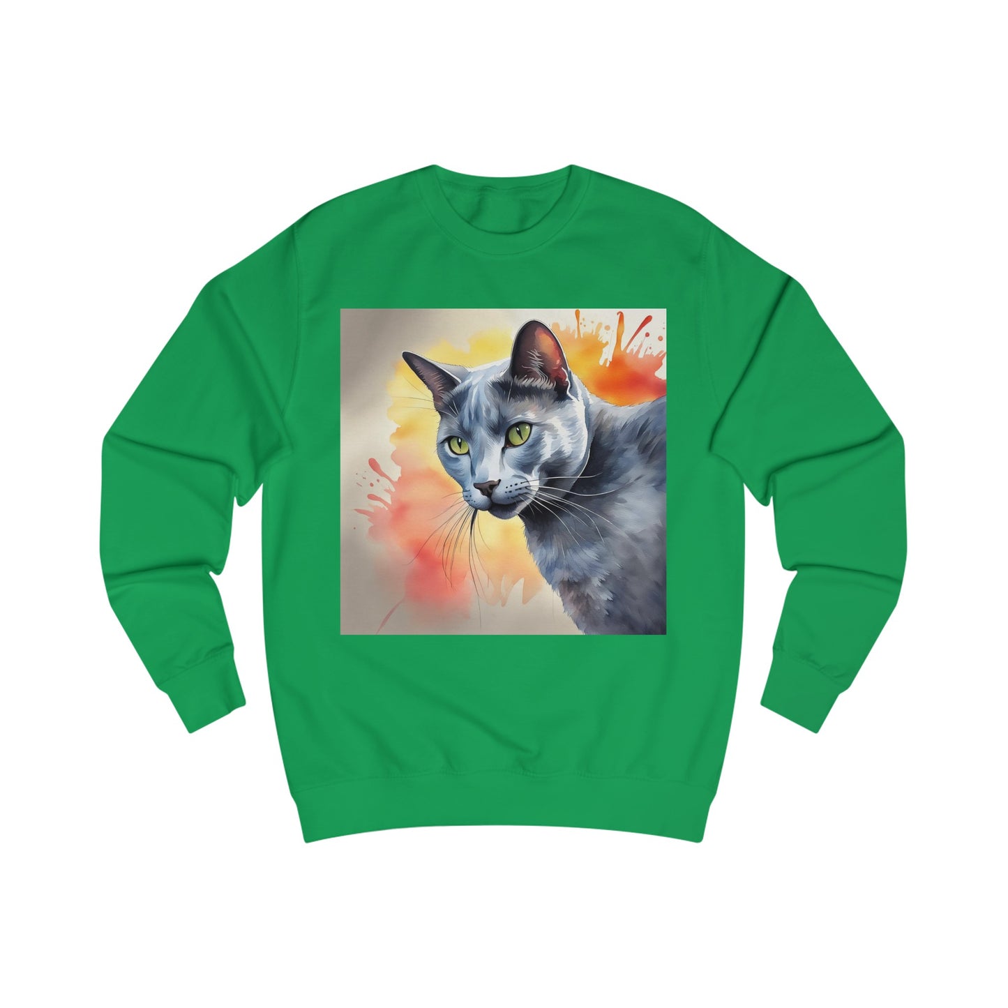 Russian Blue Cat Cute Watercolor Sweatshirt