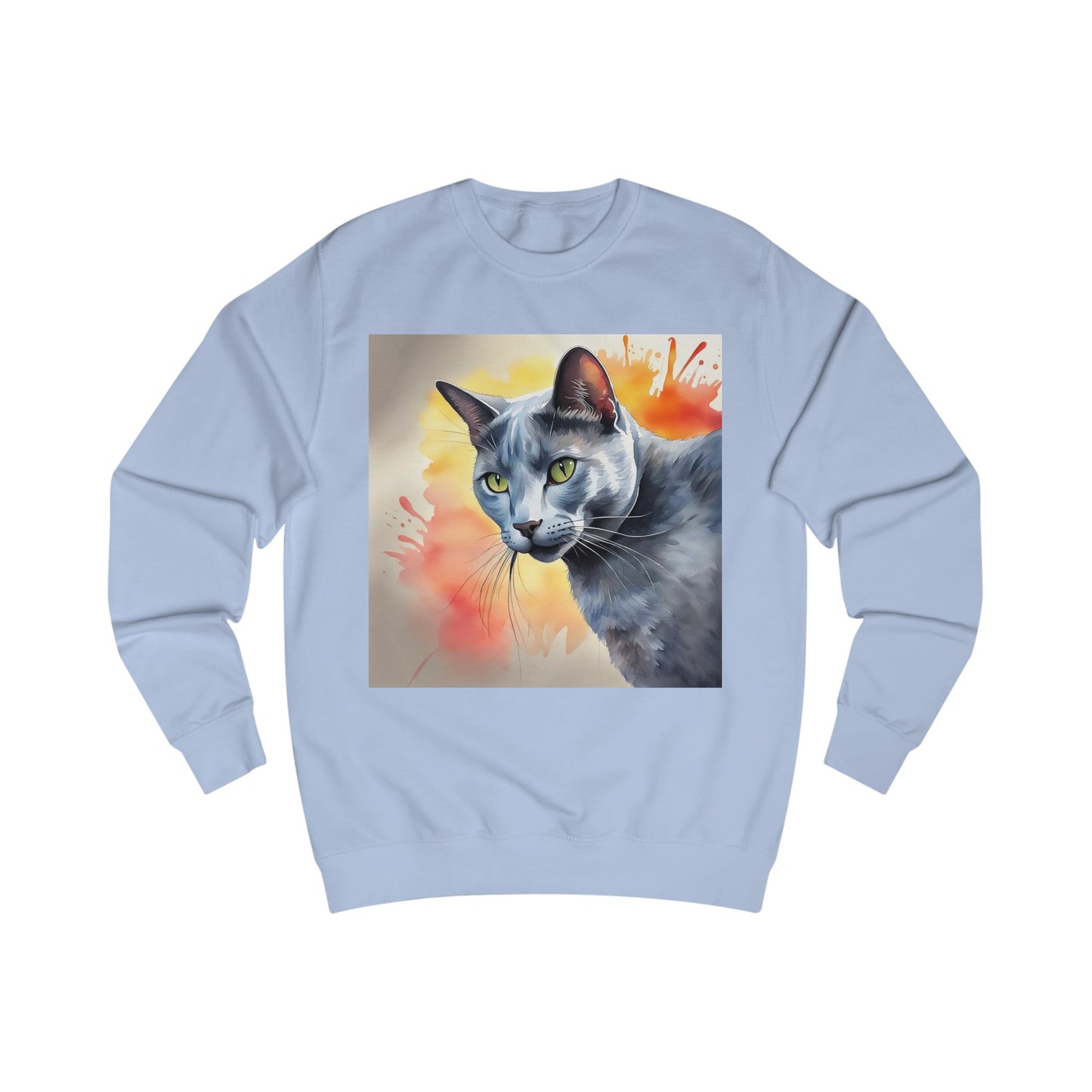 Russian Blue Cat Cute Watercolor Sweatshirt