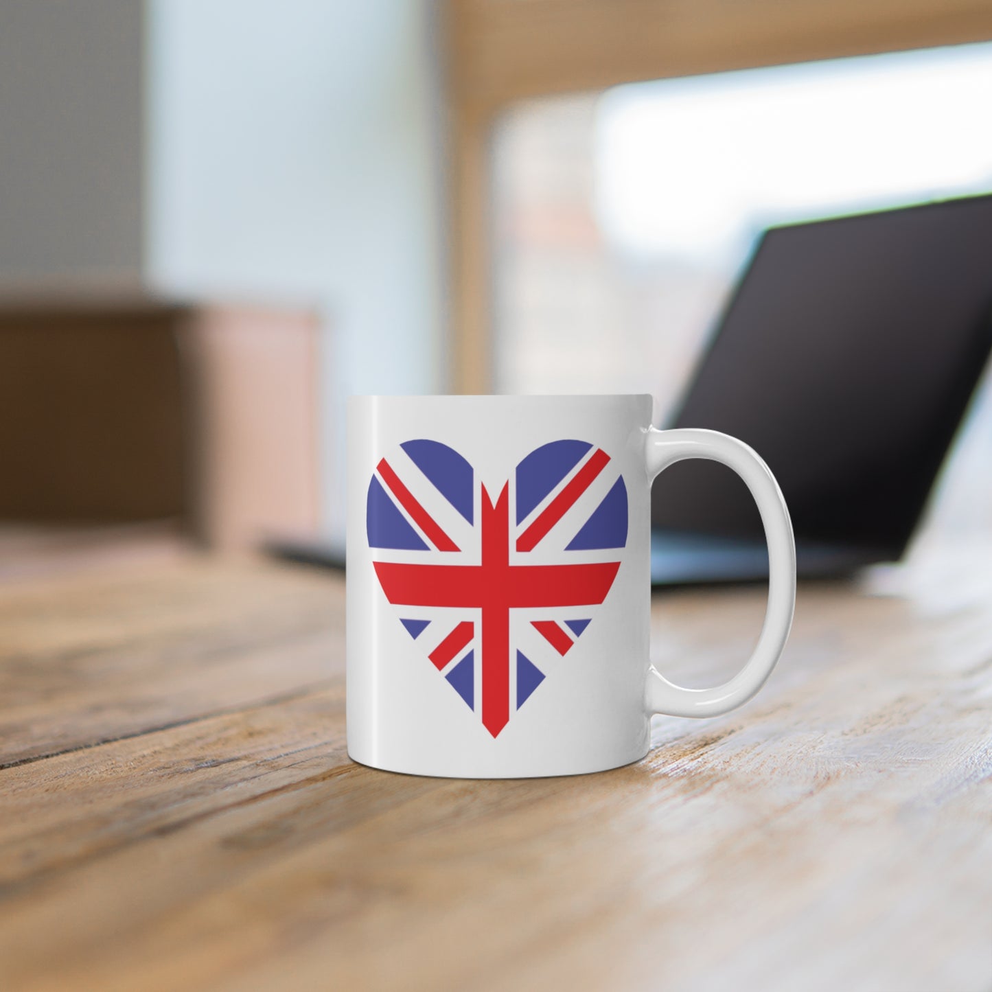 Union Jack Flag Heart Coffee Mug