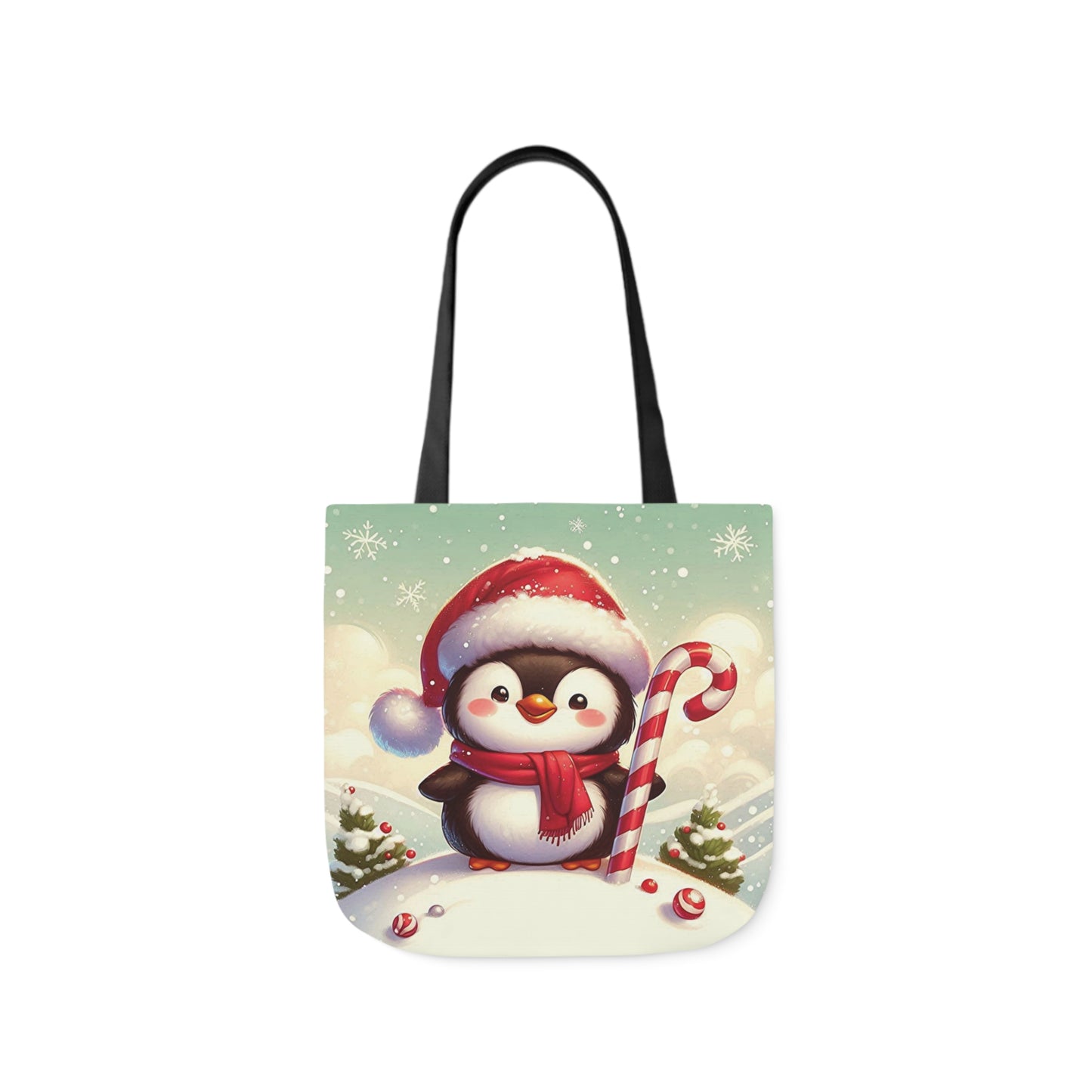 Cute Christmas Santa Penguin Shoulder Tote Bag