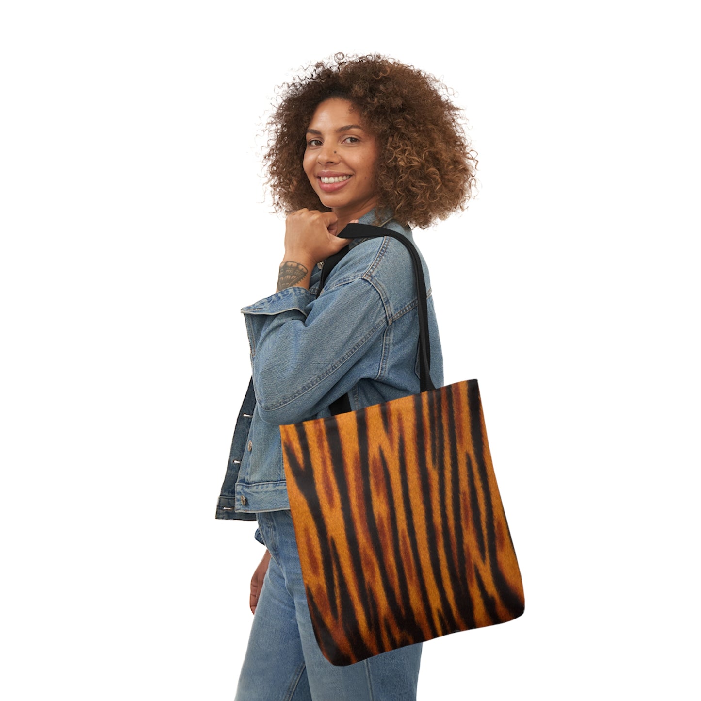 Tiger Fur Stripes Shoulder Tote Bag