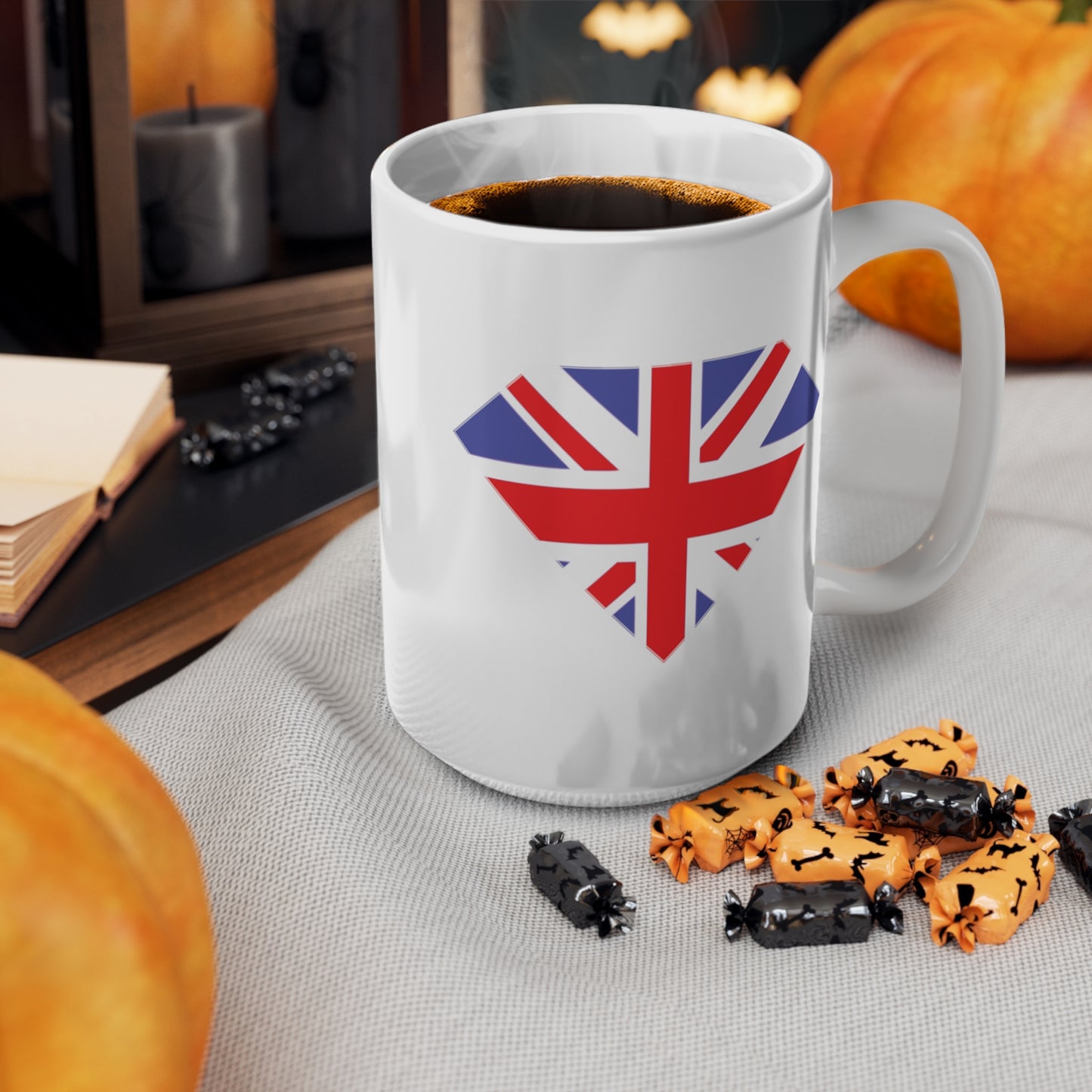 Union Jack Flag Diamond Gem Coffee Mug