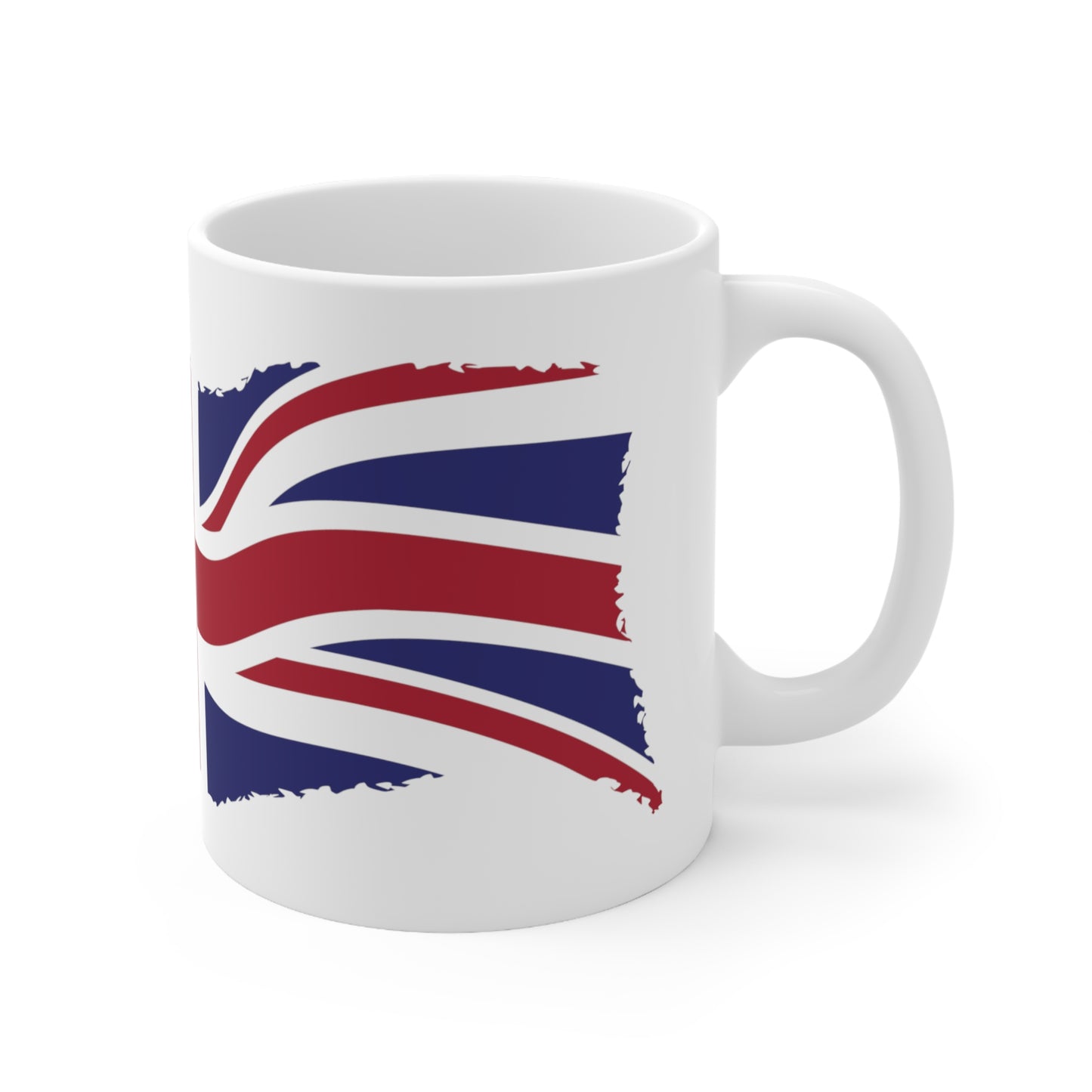 Union Jack Flag Grunge Wrap Around Coffee Mug