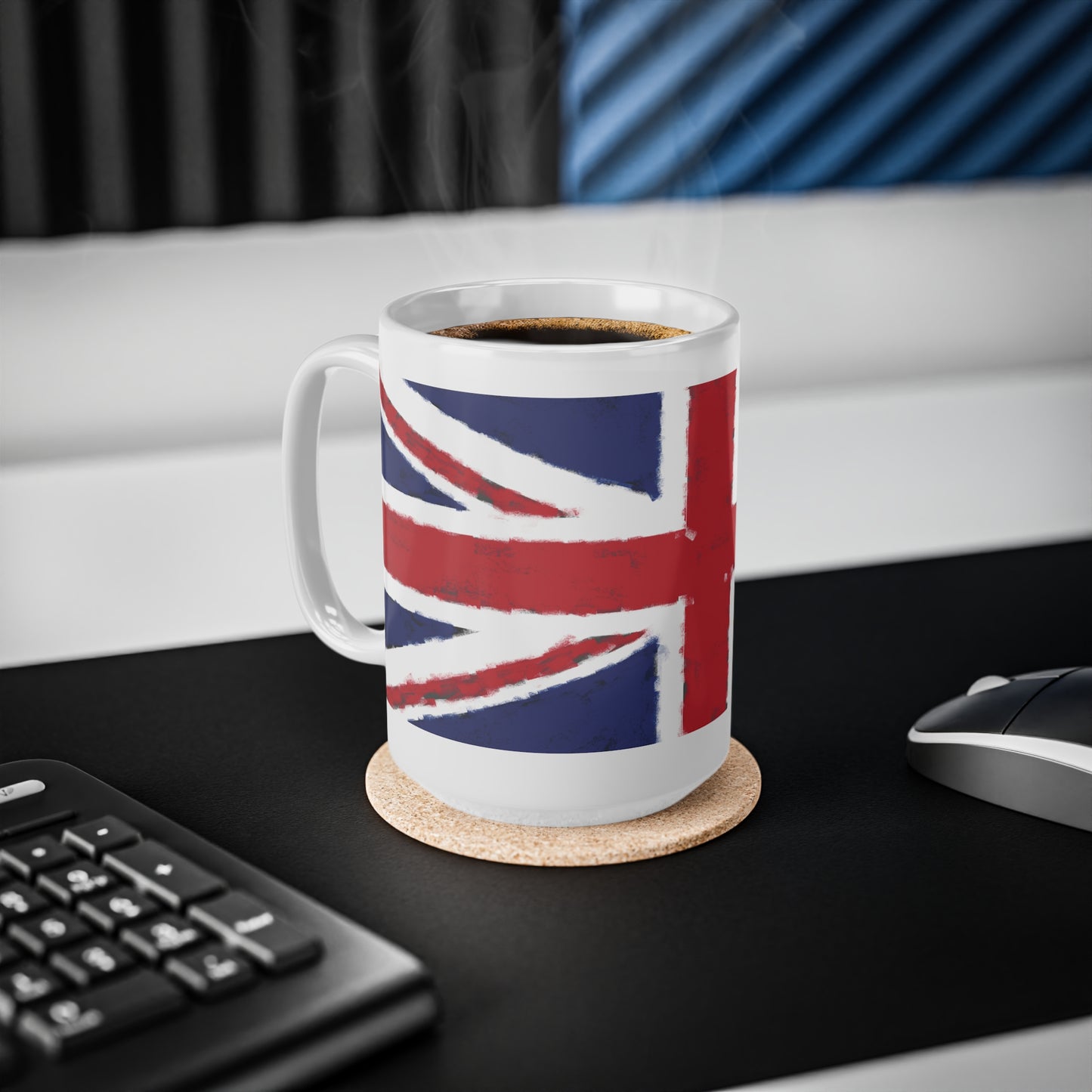 Union Jack Flag Chalk Wrap Around Coffee Mug