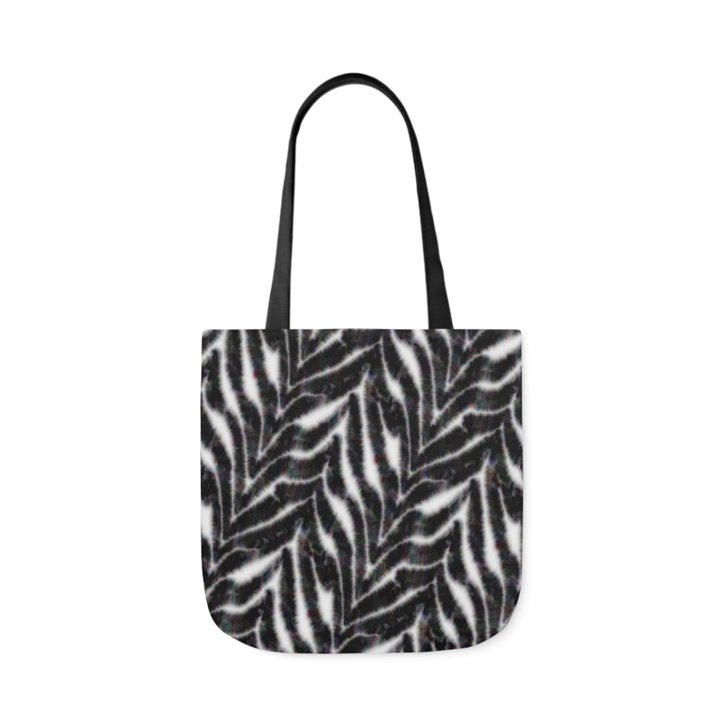 Zebra Fur Chevron Pattern Print Shoulder Tote Bag