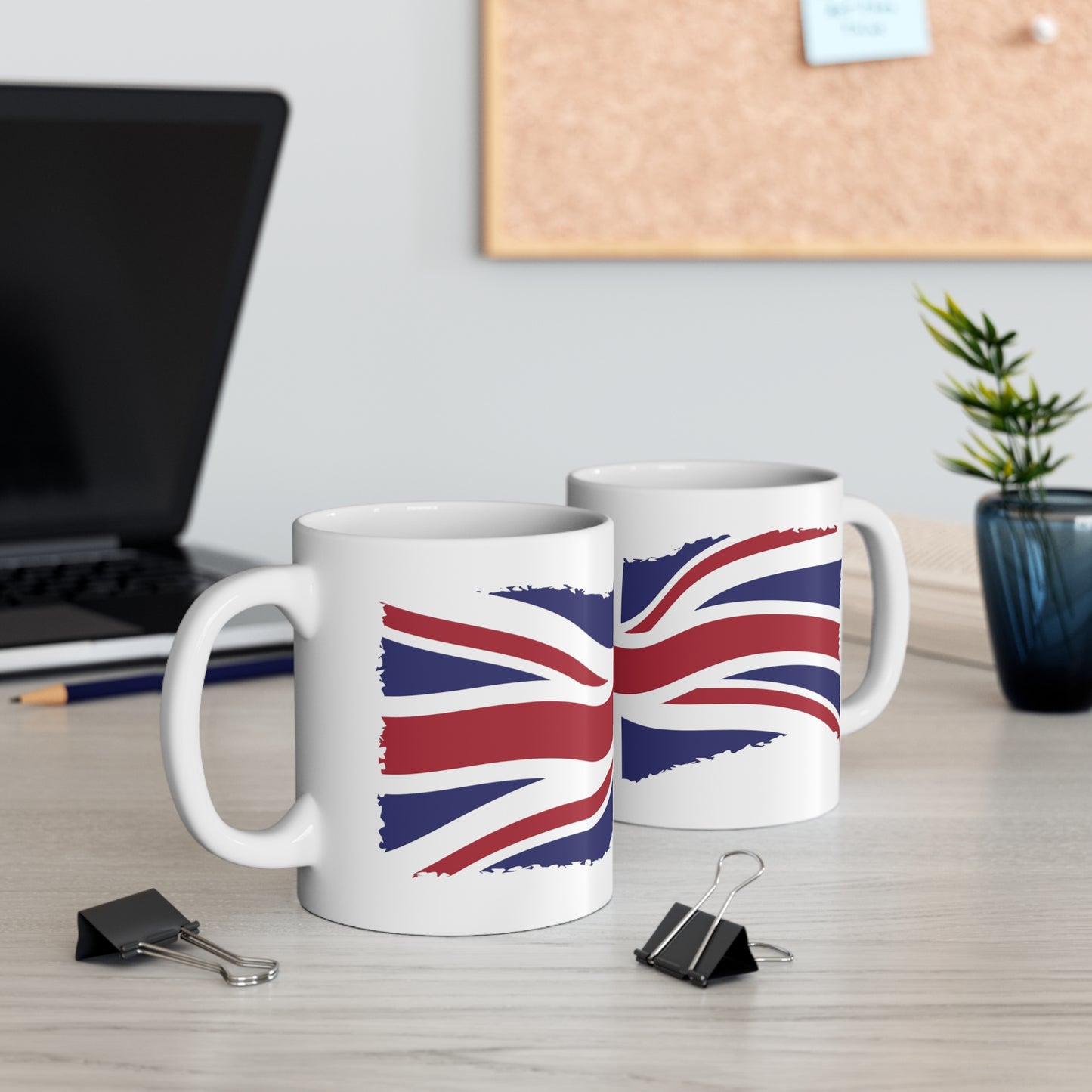 Union Jack Flag Grunge Wrap Around Coffee Mug