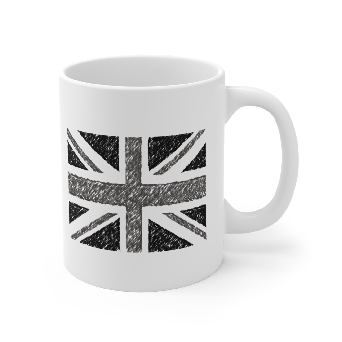 Union Jack Flag Charcoal Coffee Mug