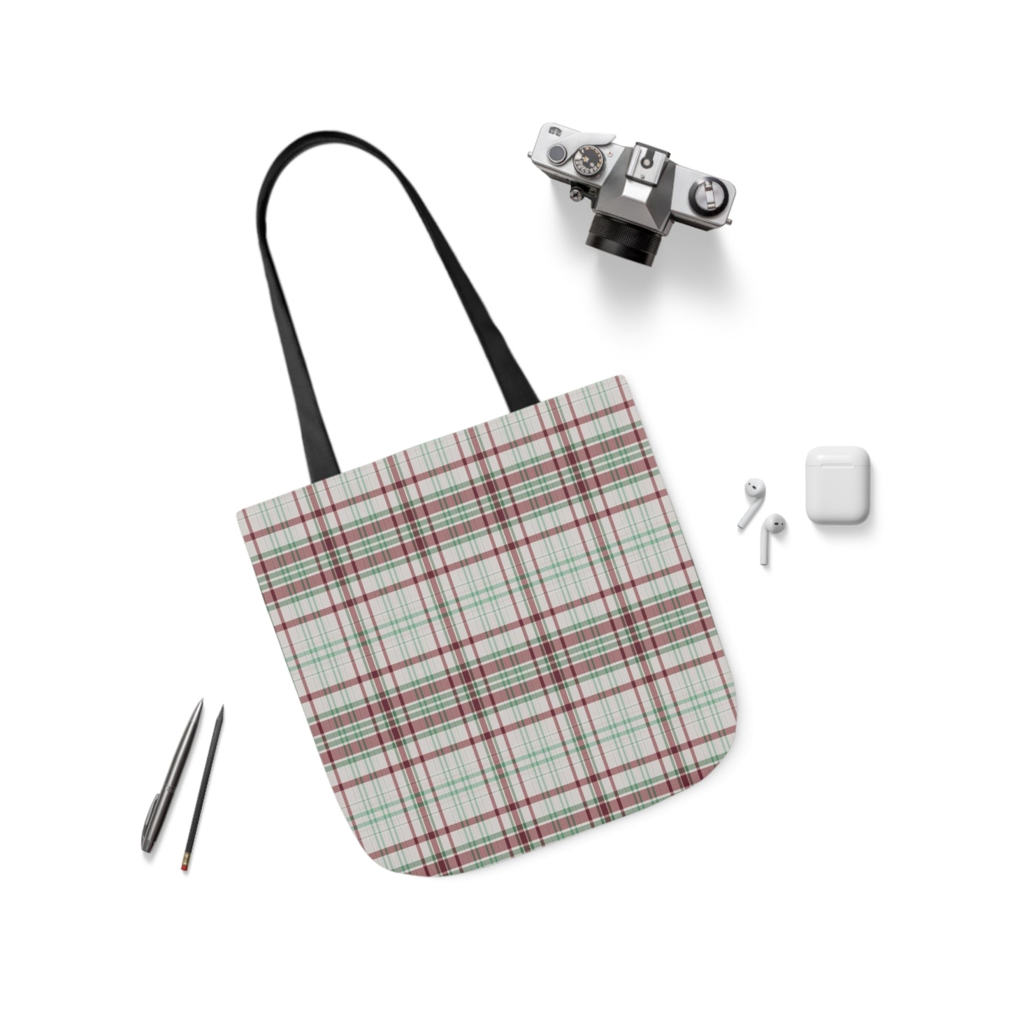 Brown And Green Plaid Tartan Pattern Shoulder Tote Bag