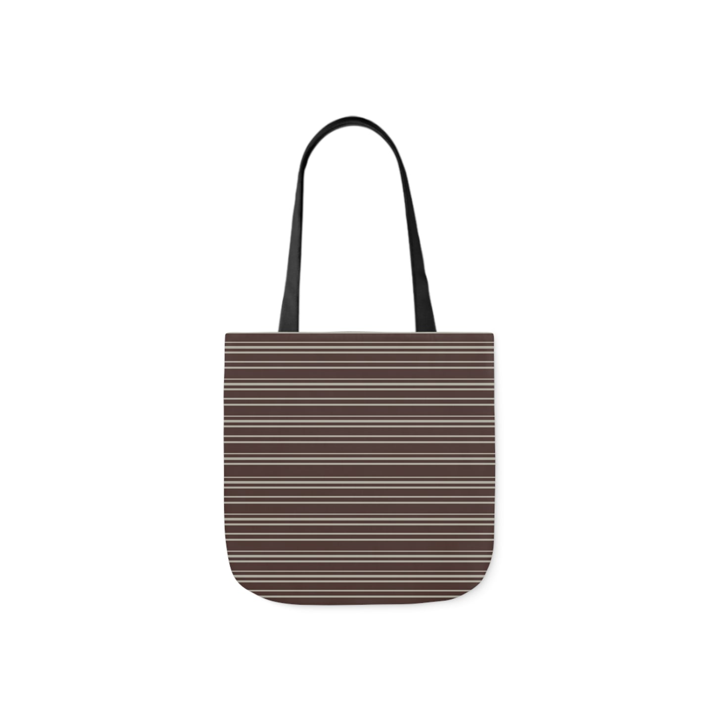 Dark Chocolate Brown Stripes Pattern Shoulder Tote Bag