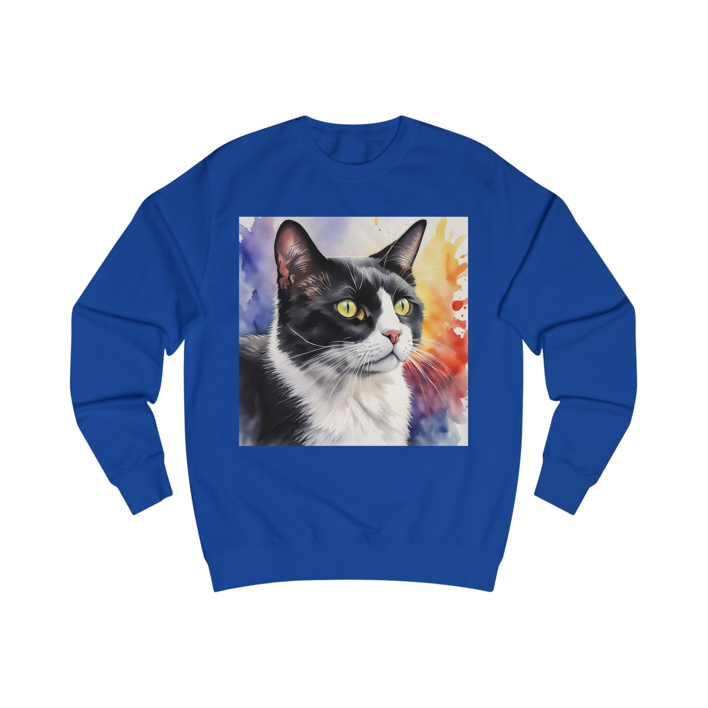 Black And White Tuxedo Cat Watercolor Sweatshirt