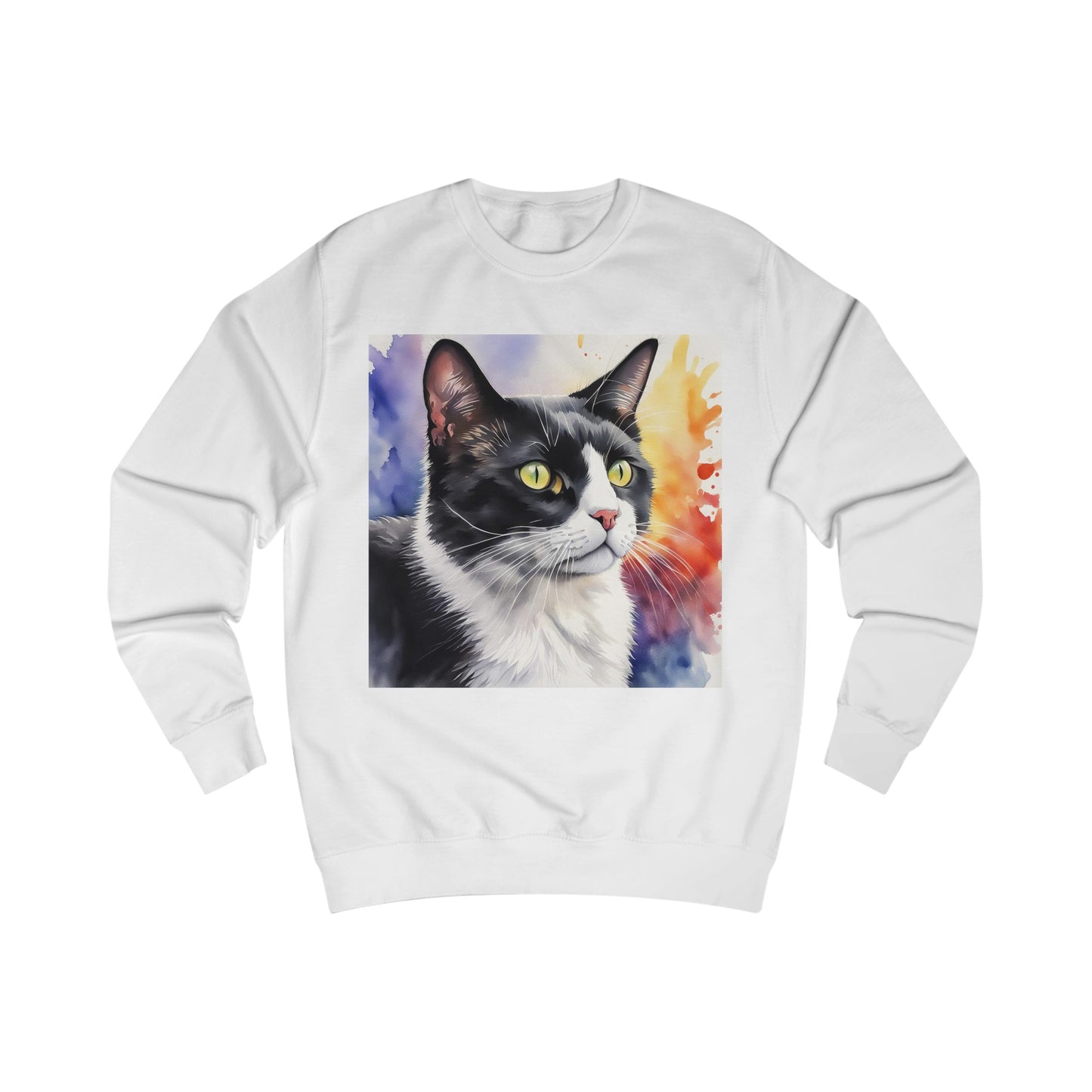 Black And White Tuxedo Cat Watercolor Sweatshirt