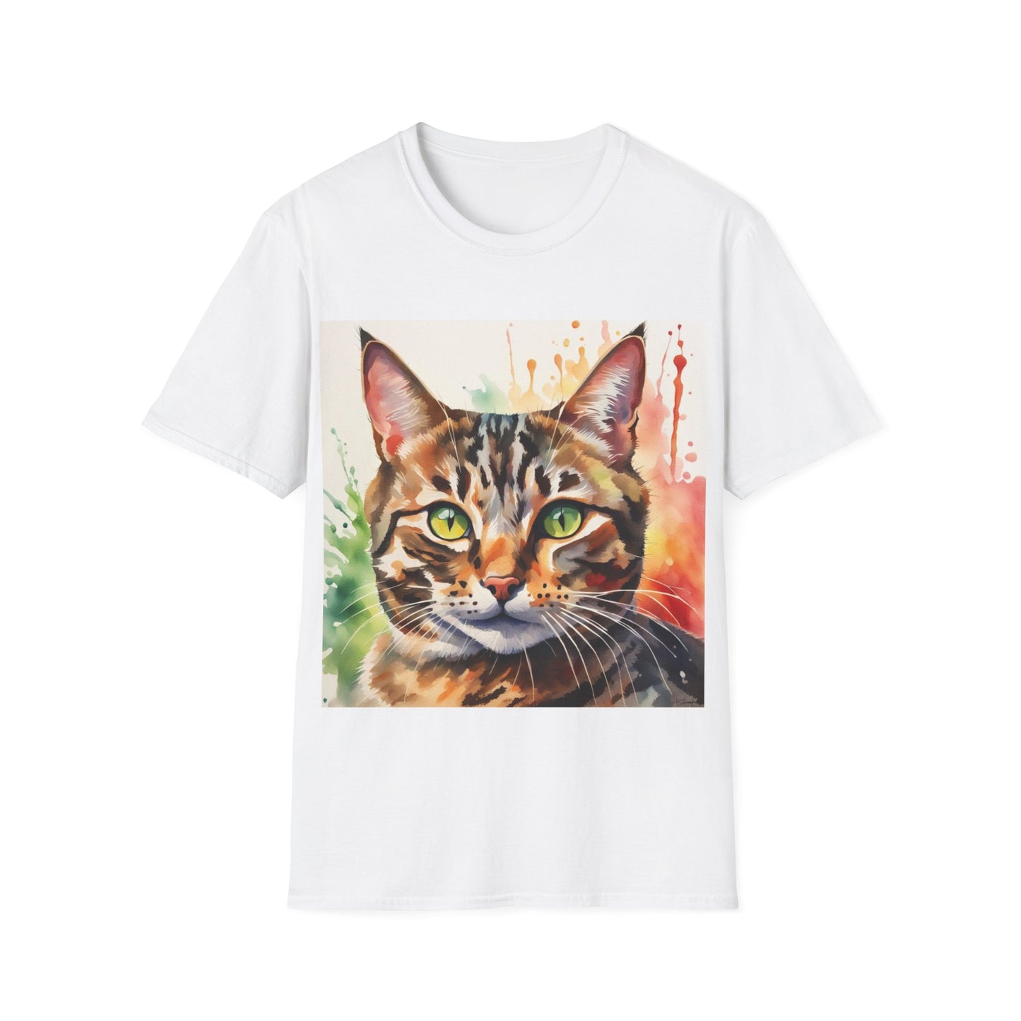 Tabby Cat Cute Watercolor T-Shirt