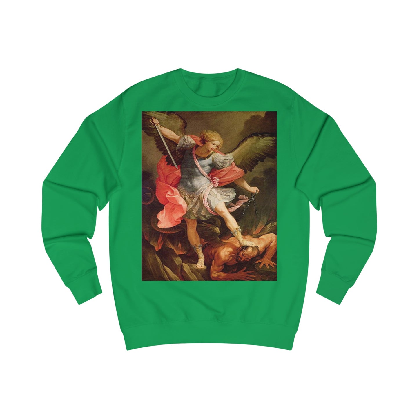 Archangel Michael Defeating Satan Christian Warrior Sweatshirt