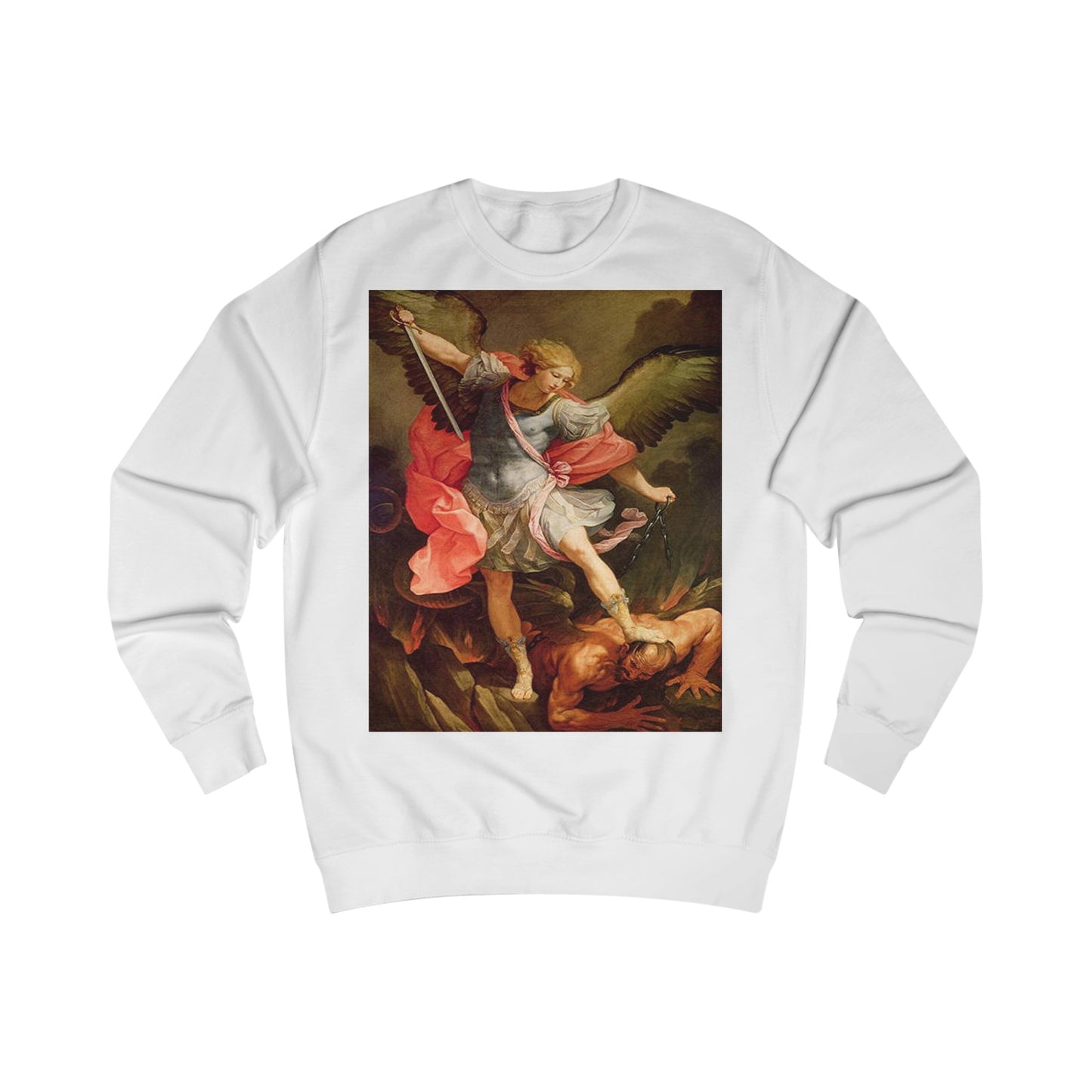 Archangel Michael Defeating Satan Christian Warrior Sweatshirt