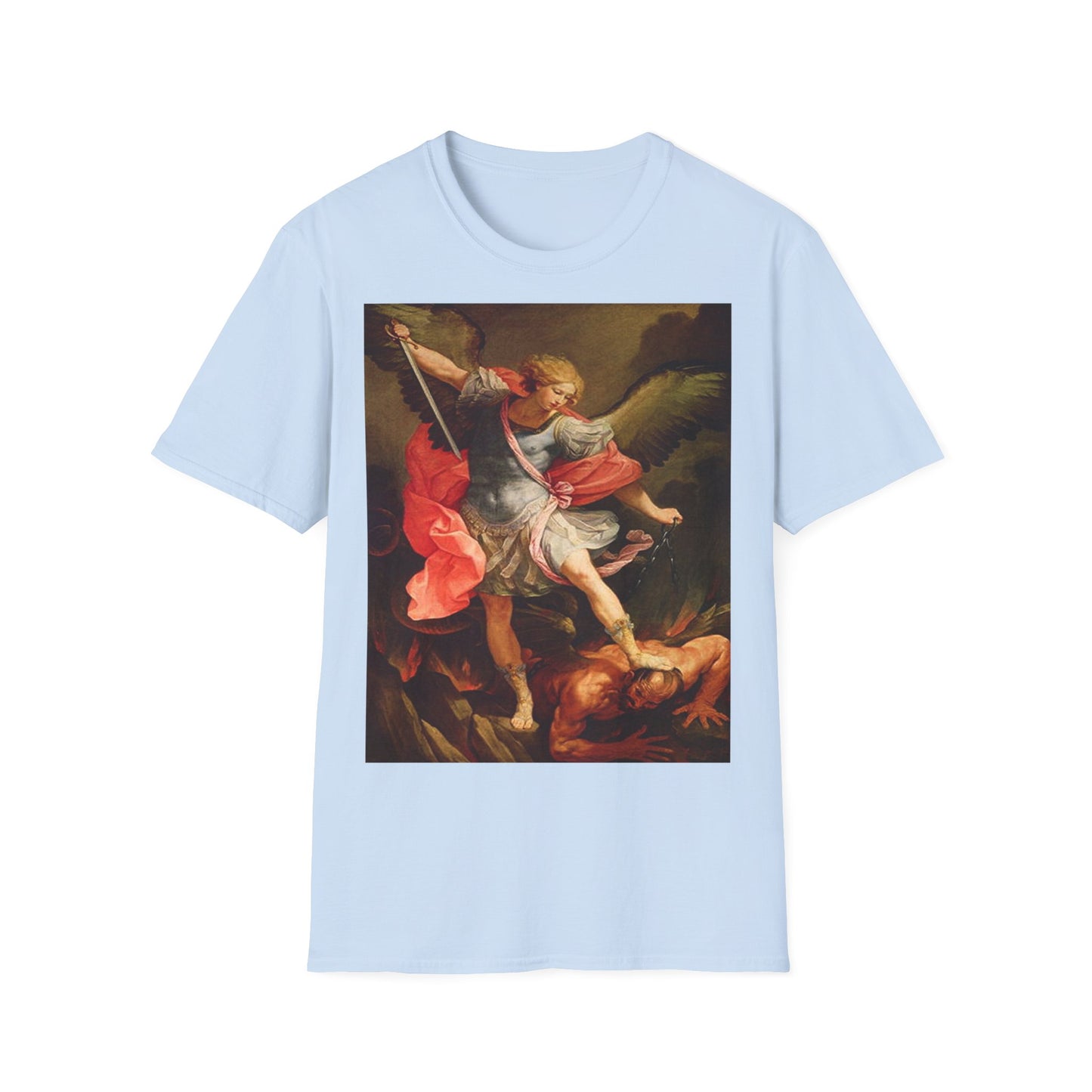 Archangel Michael Defeating Satan Christian Warrior T-Shirt