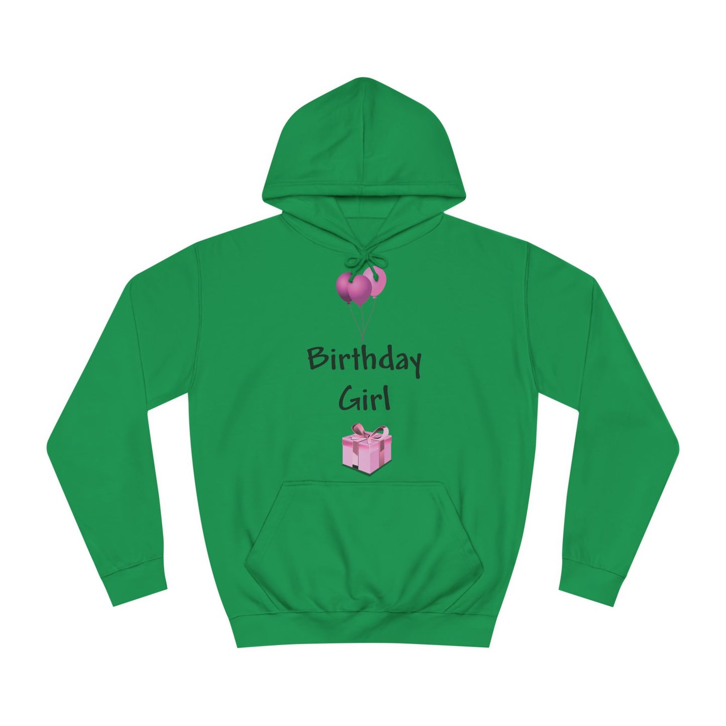 Birthday Girl Pink Balloons And Present Hoodie