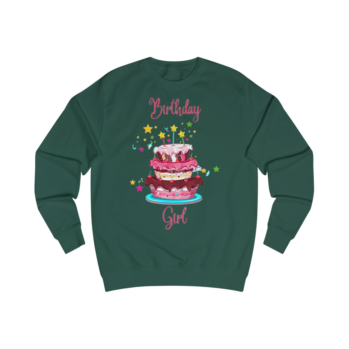 Birthday Girl Star Birthday Cake Sweatshirt