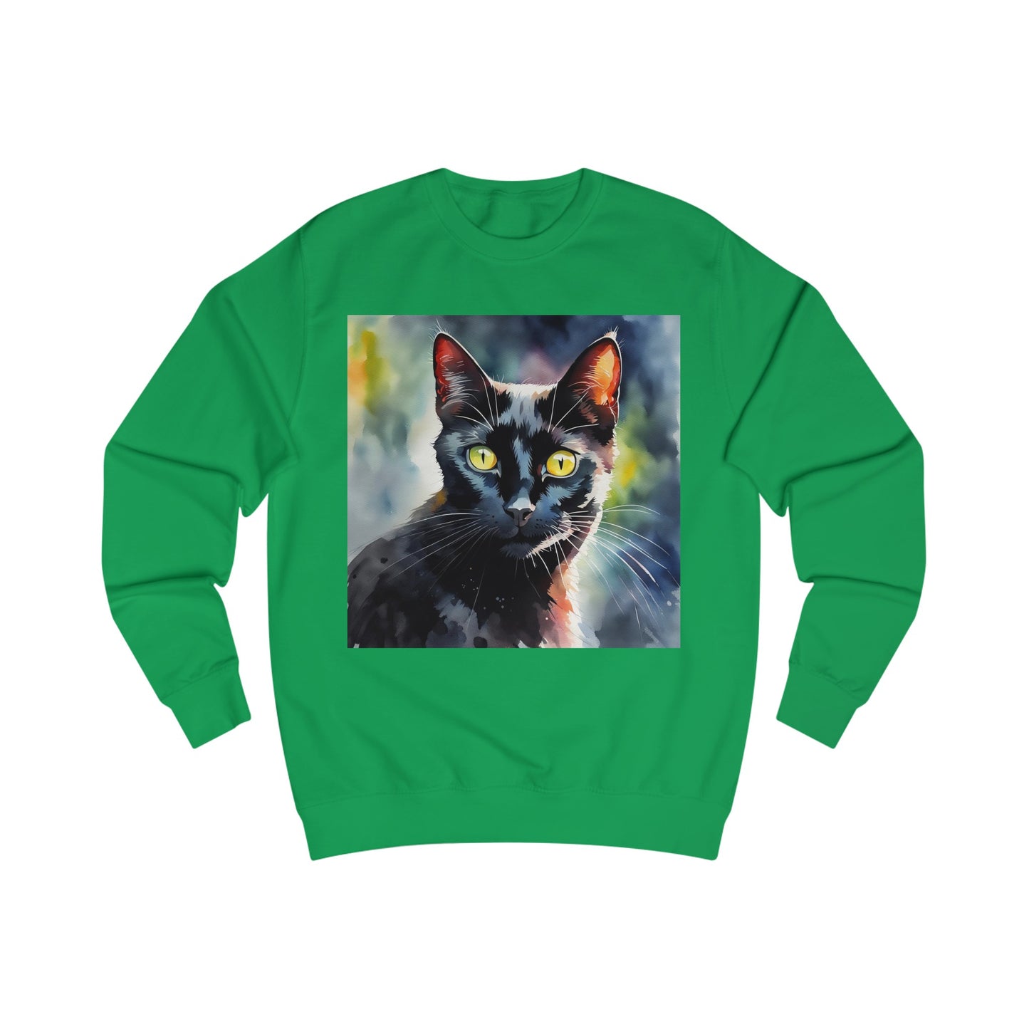 Black Cat Cute Watercolor Sweatshirt