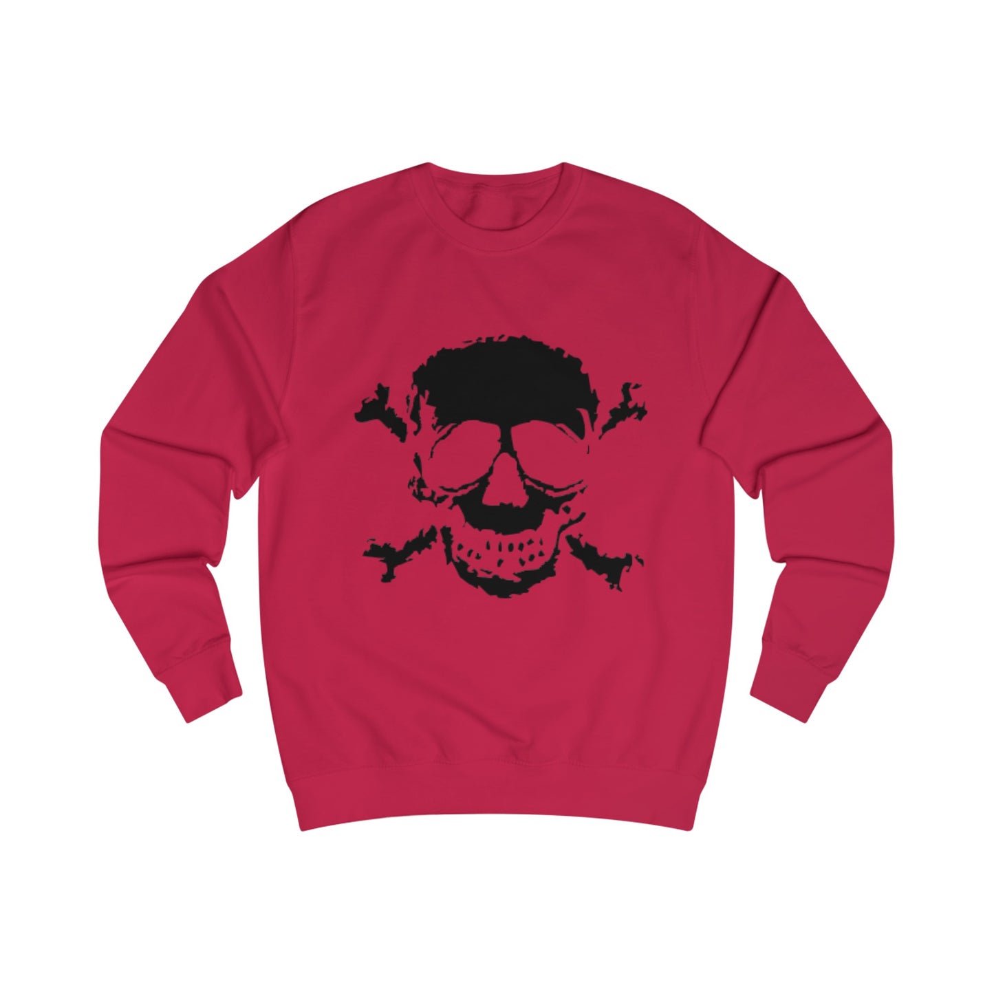 Black Skull and Crossbones Distressed Sweatshirt