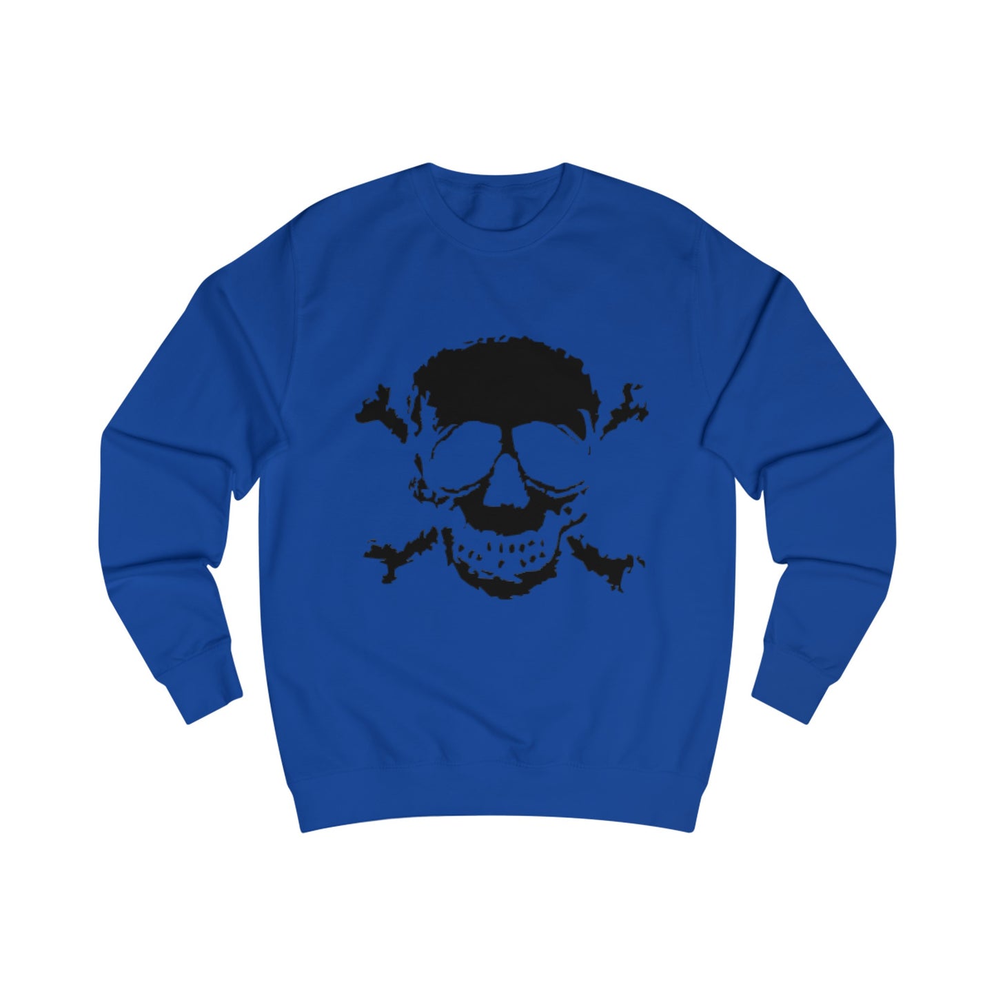 Black Skull and Crossbones Distressed Sweatshirt