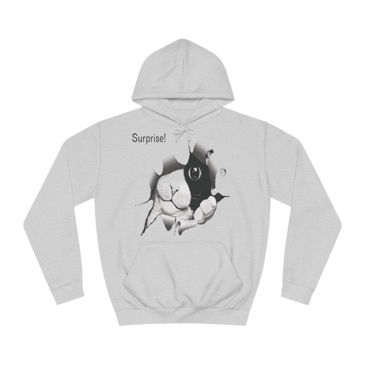 Curious Black and White Cat Surprise Hoodie