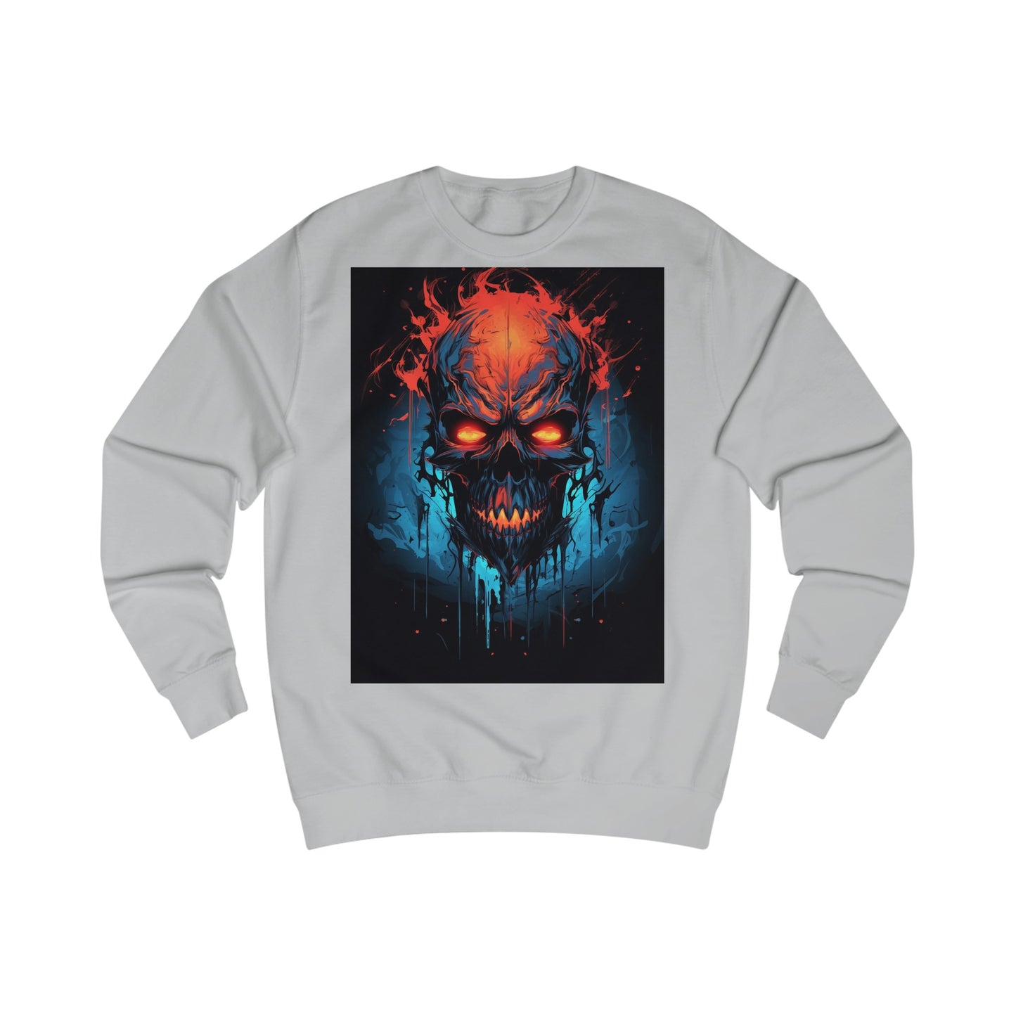 Fiery Hell Skull Watercolour Painting Sweatshirt