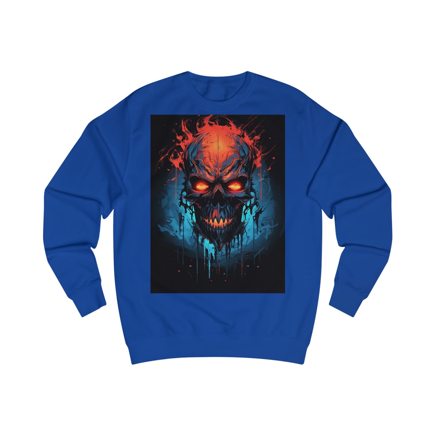 Fiery Hell Skull Watercolour Painting Sweatshirt