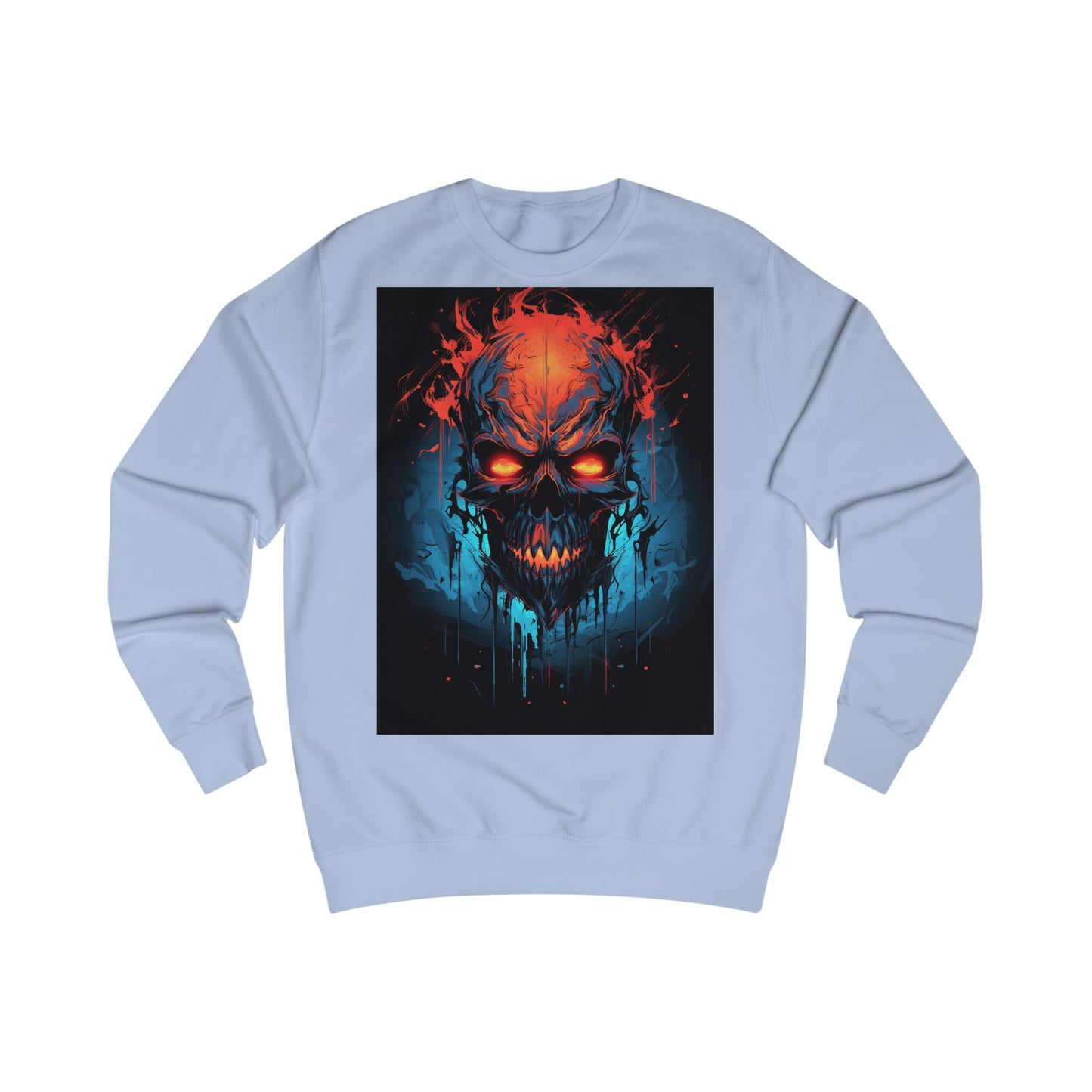 Fiery Hell Skull Watercolour Painting Sweatshirt