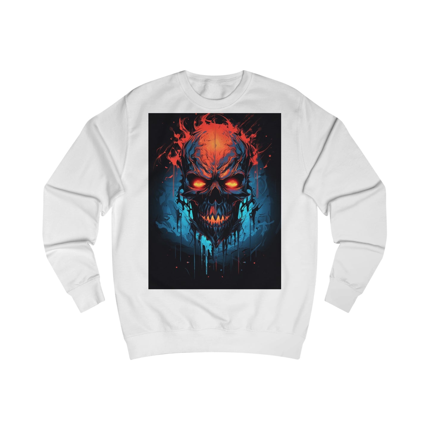 Fiery Hell Skull Watercolour Painting Sweatshirt