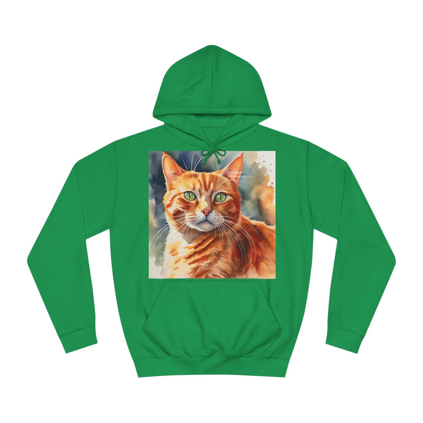 Ginger Cat Cute Watercolour Hoodie